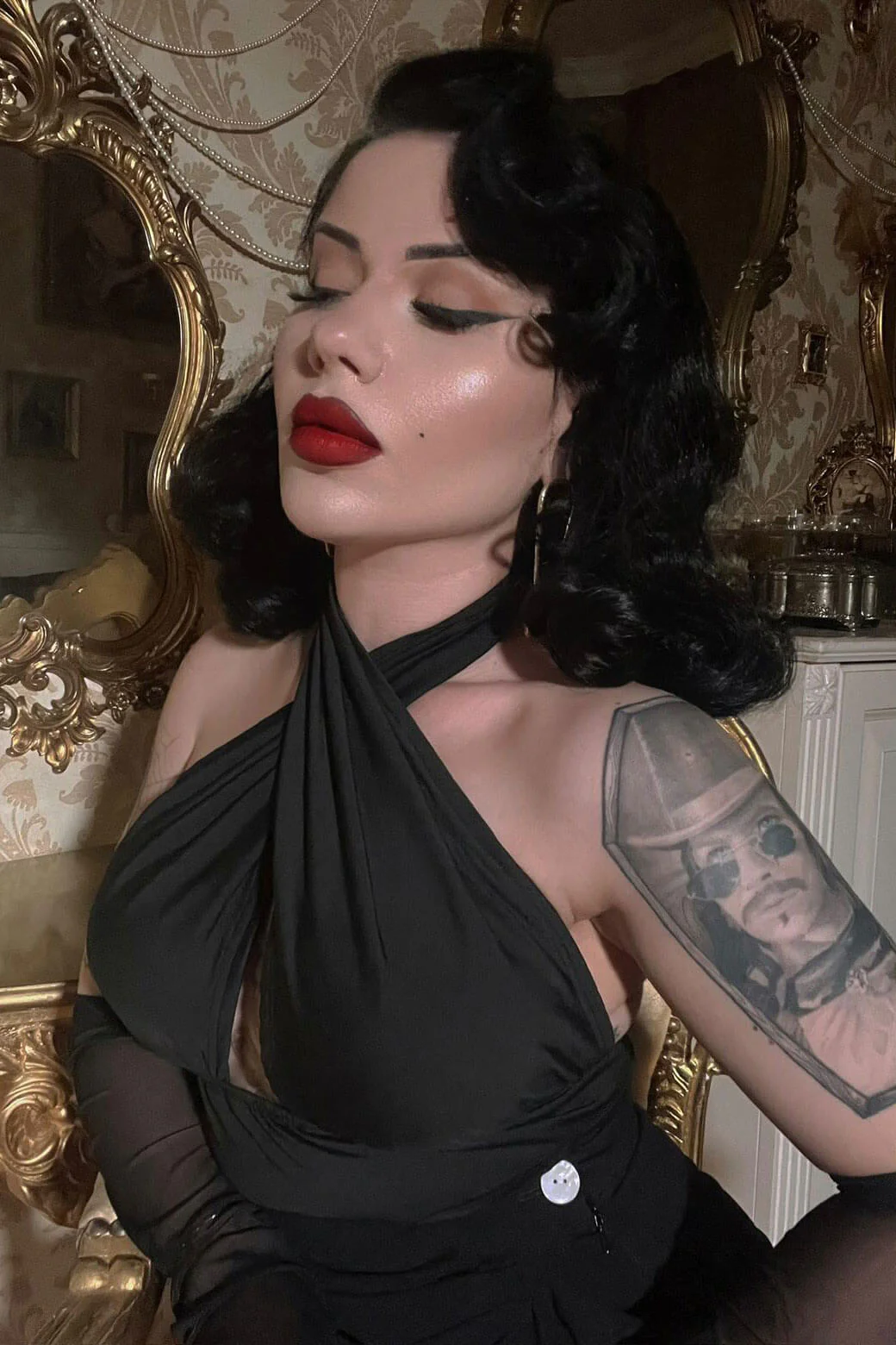 Virginia - Vintage Hollywood Glamour Waves Half Wig - Image 55