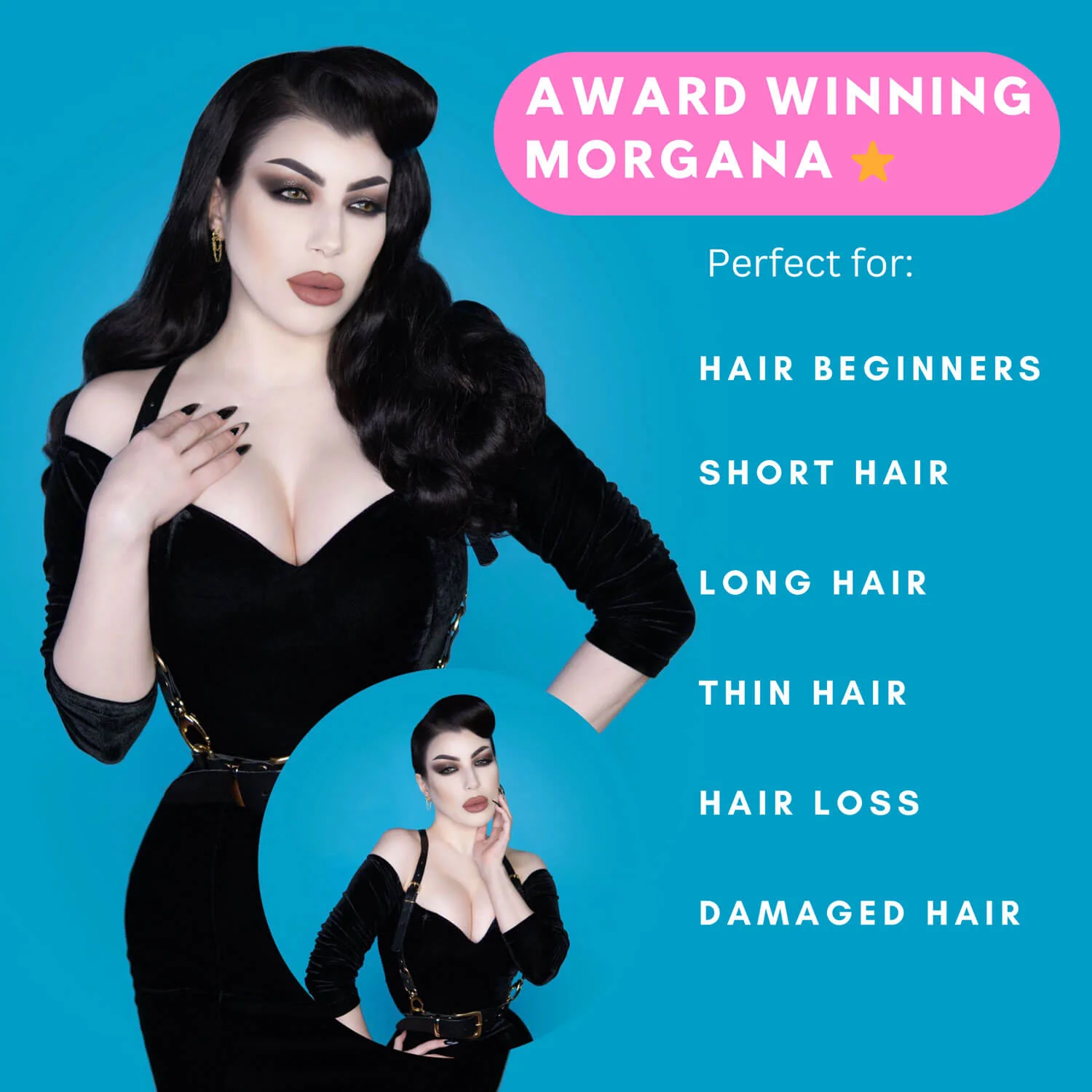Morgana – Long Half Wig with Hollywood Waves - Image 90