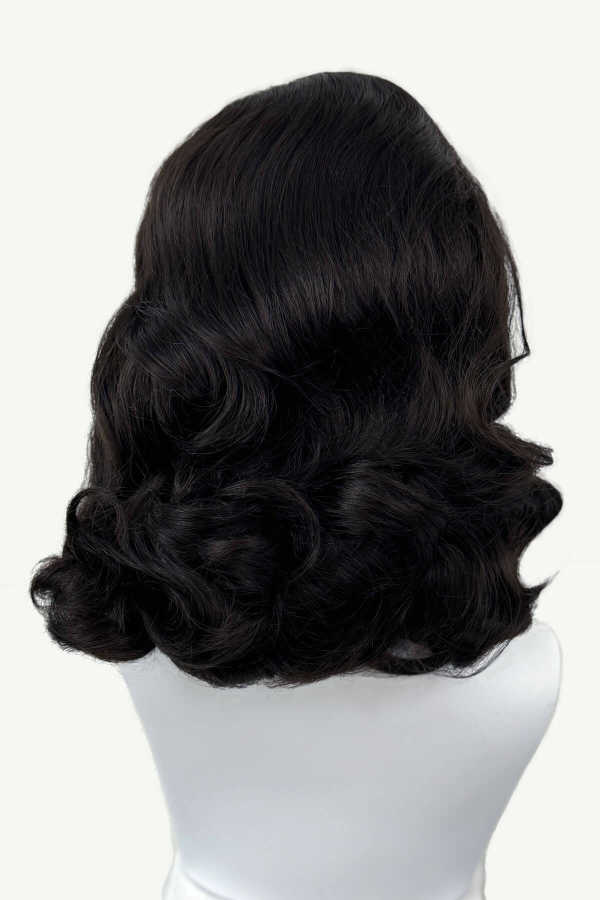 Onyx: 1950s Vintage Hollywood Waves Half Wig - Image 27