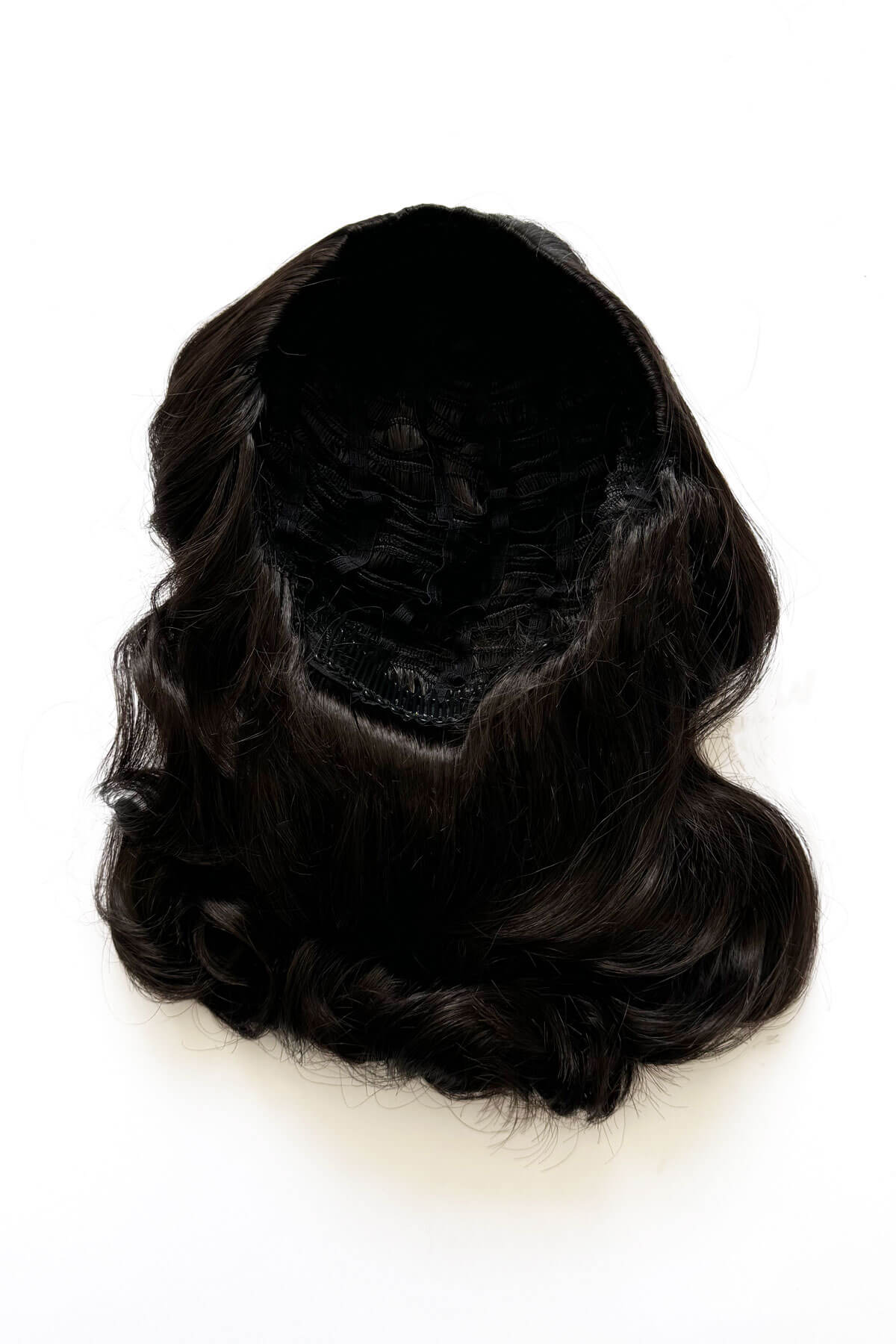 Onyx: 1950s Vintage Hollywood Waves Half Wig - Image 29
