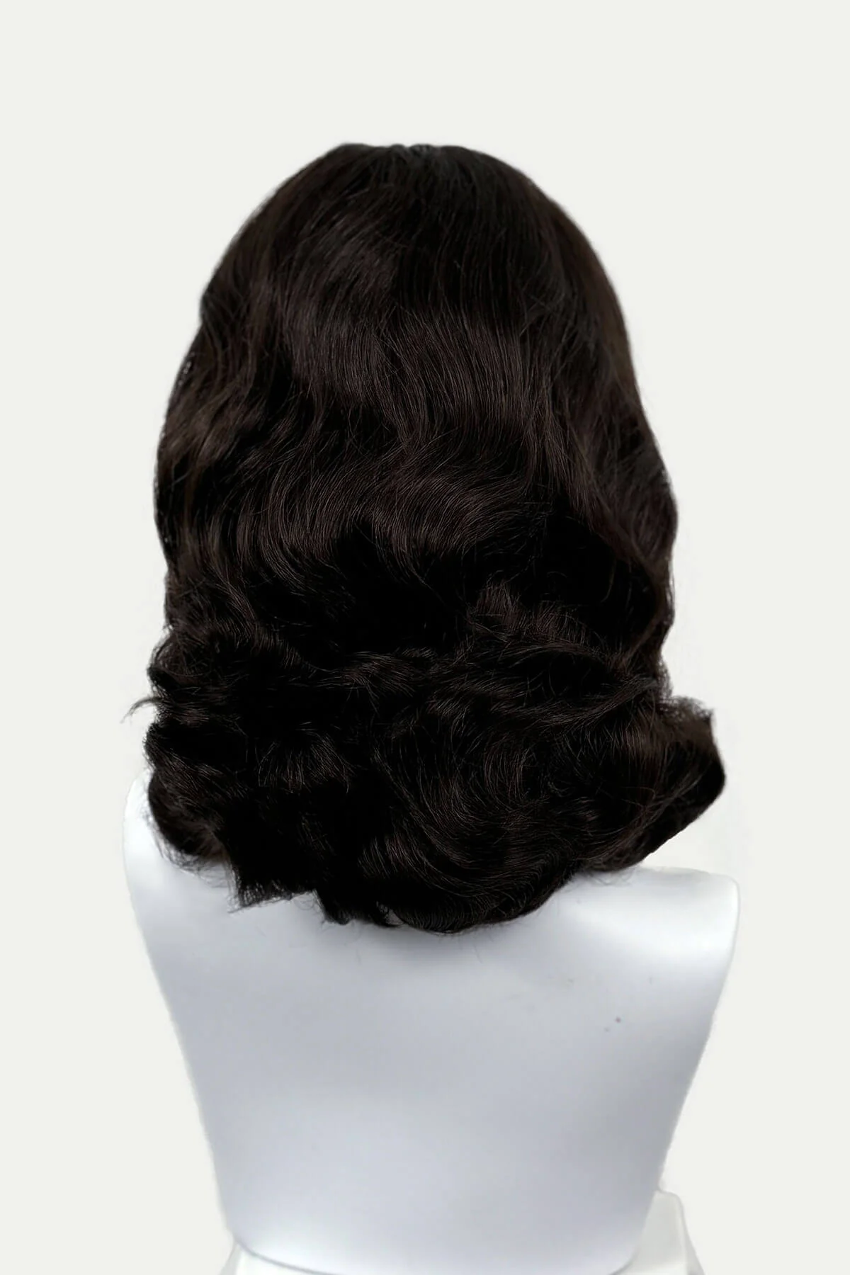 Onyx: 1950s Vintage Hollywood Waves Half Wig - Image 36