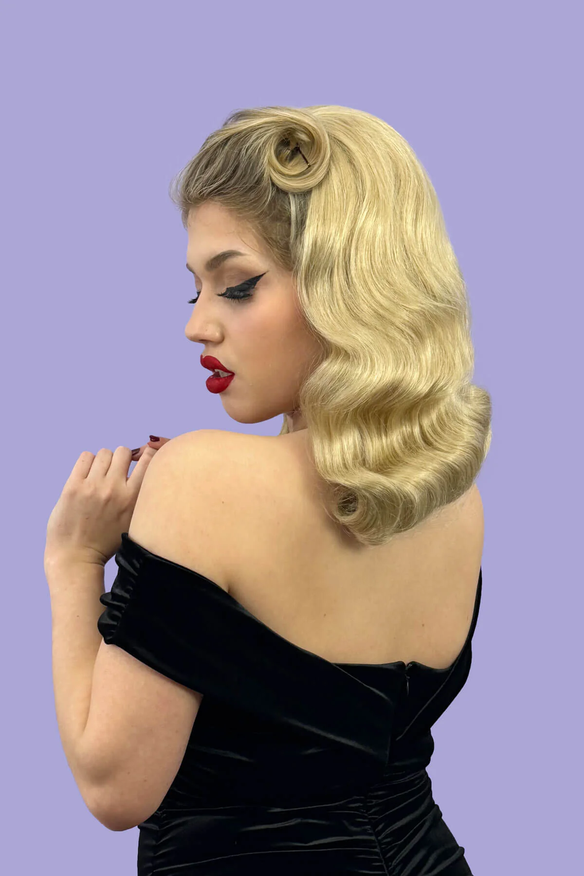 Deborah - Vintage Style Deep Finger Waves Half Wig