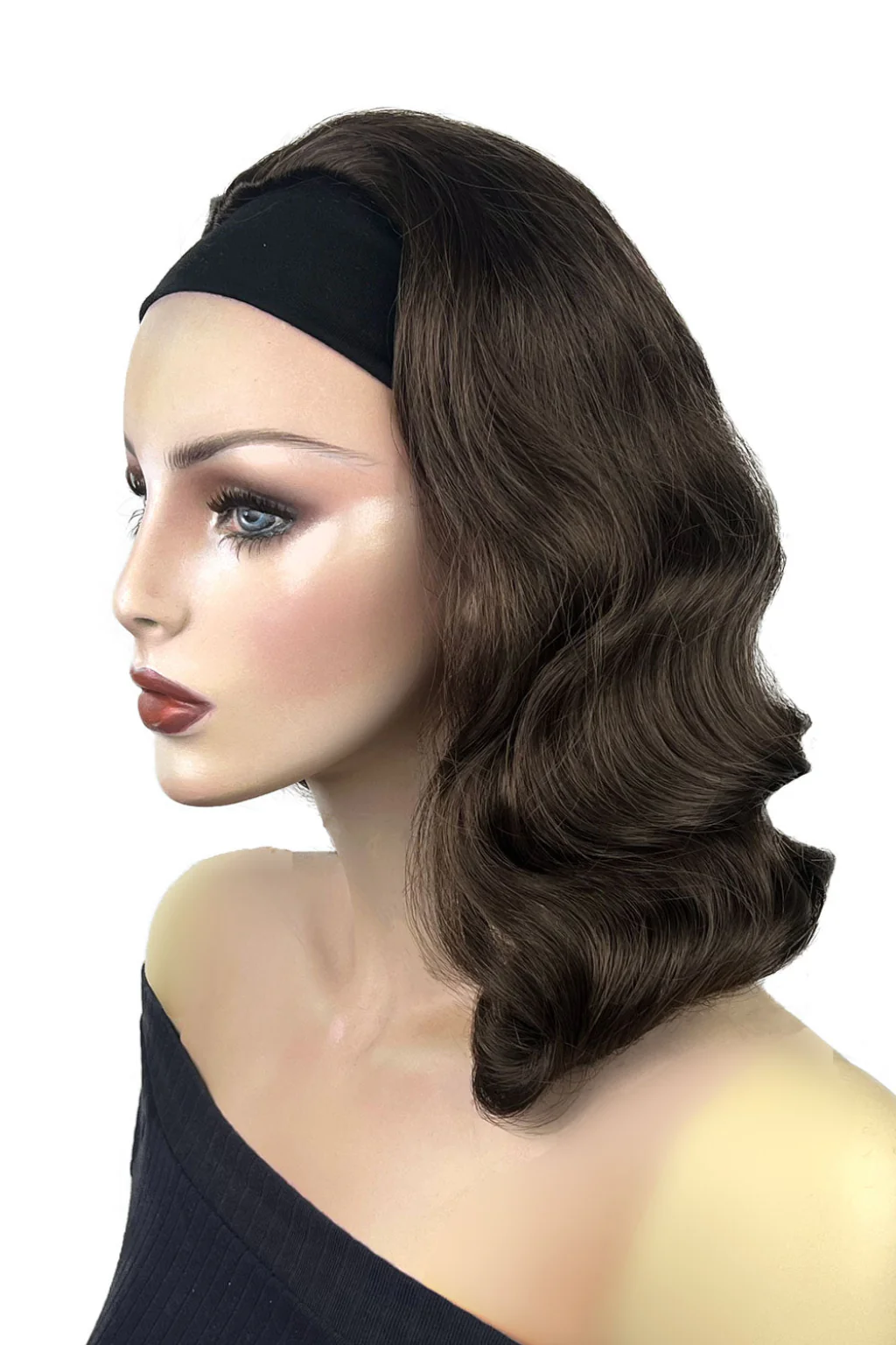 Deborah - Vintage Style Deep Finger Waves Half Wig - Image 12