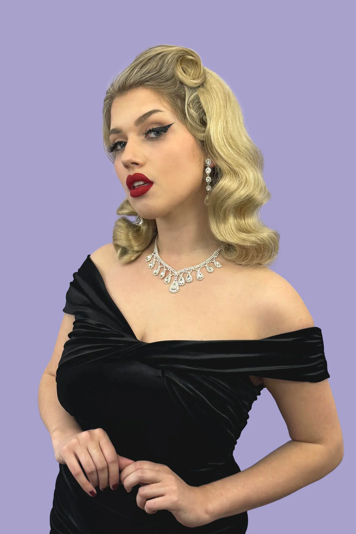Deborah - Vintage Style Deep Finger Waves Half Wig - Image 2