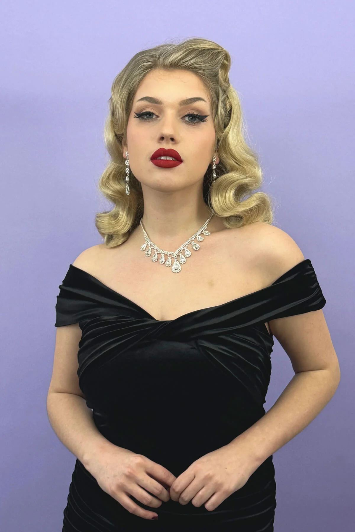 Deborah - Vintage Style Deep Finger Waves Half Wig - Image 3