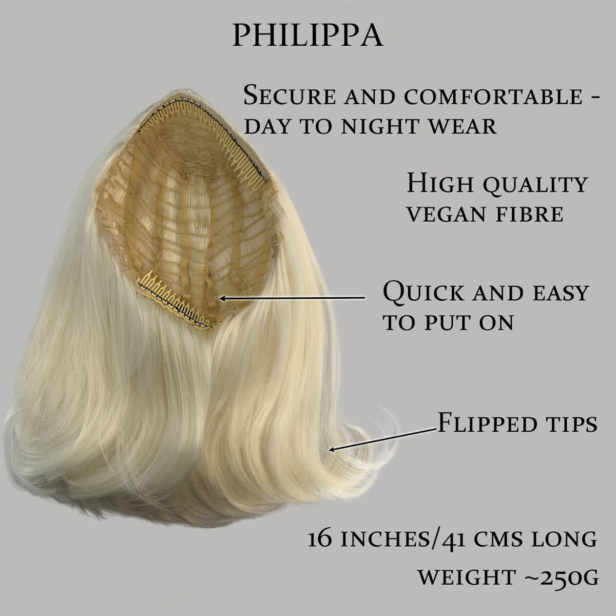 Philippa - The Perfect 1960s Style Flicked Half Wig - Image 35