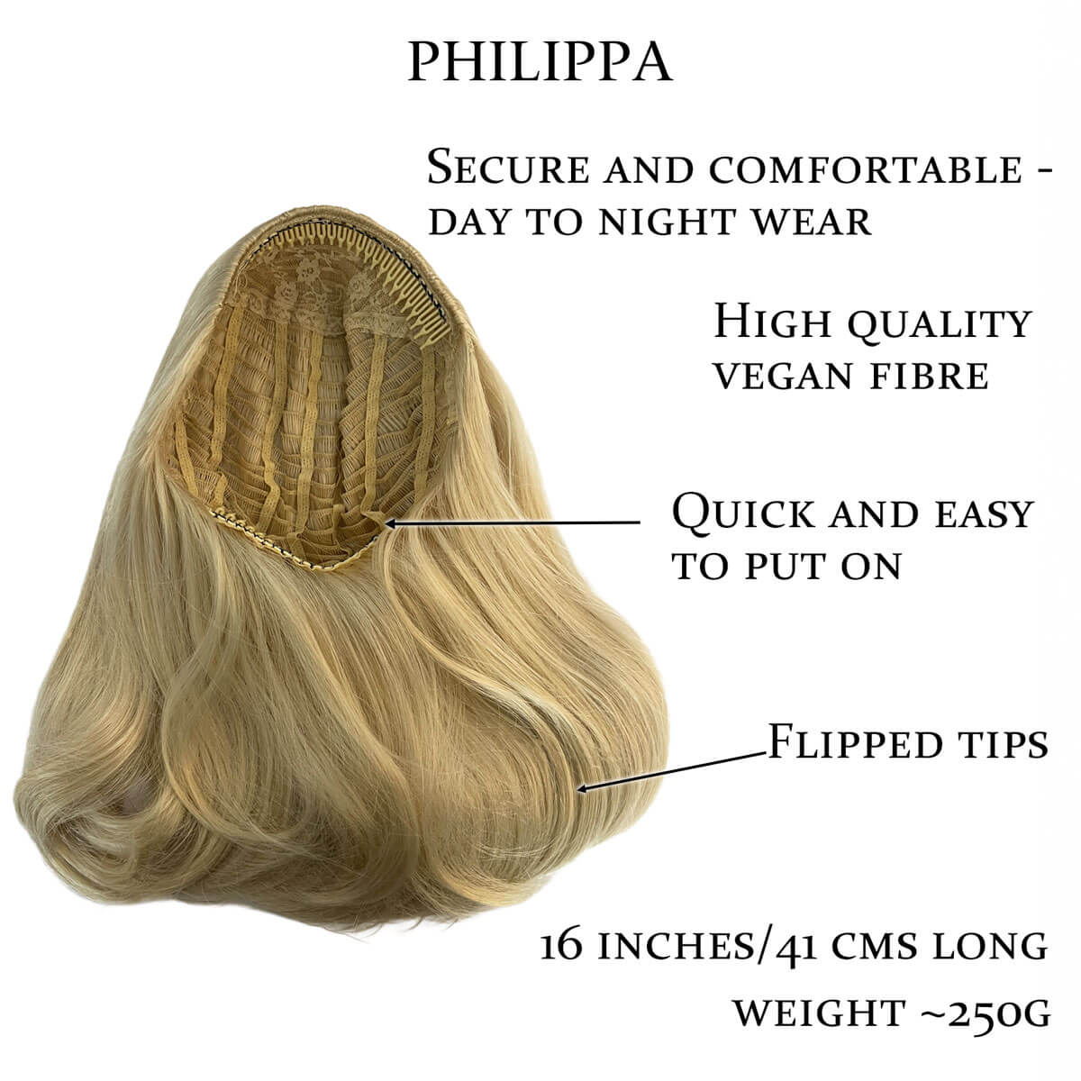 Philippa - The Perfect 1960s Style Flicked Half Wig - Image 42