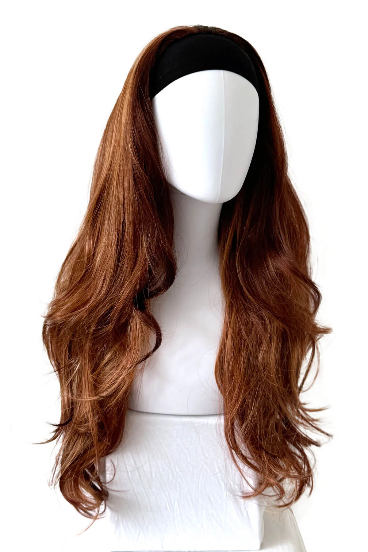 Red half wig (3/4 hairpiece) with long waves: Sasha - Image 2