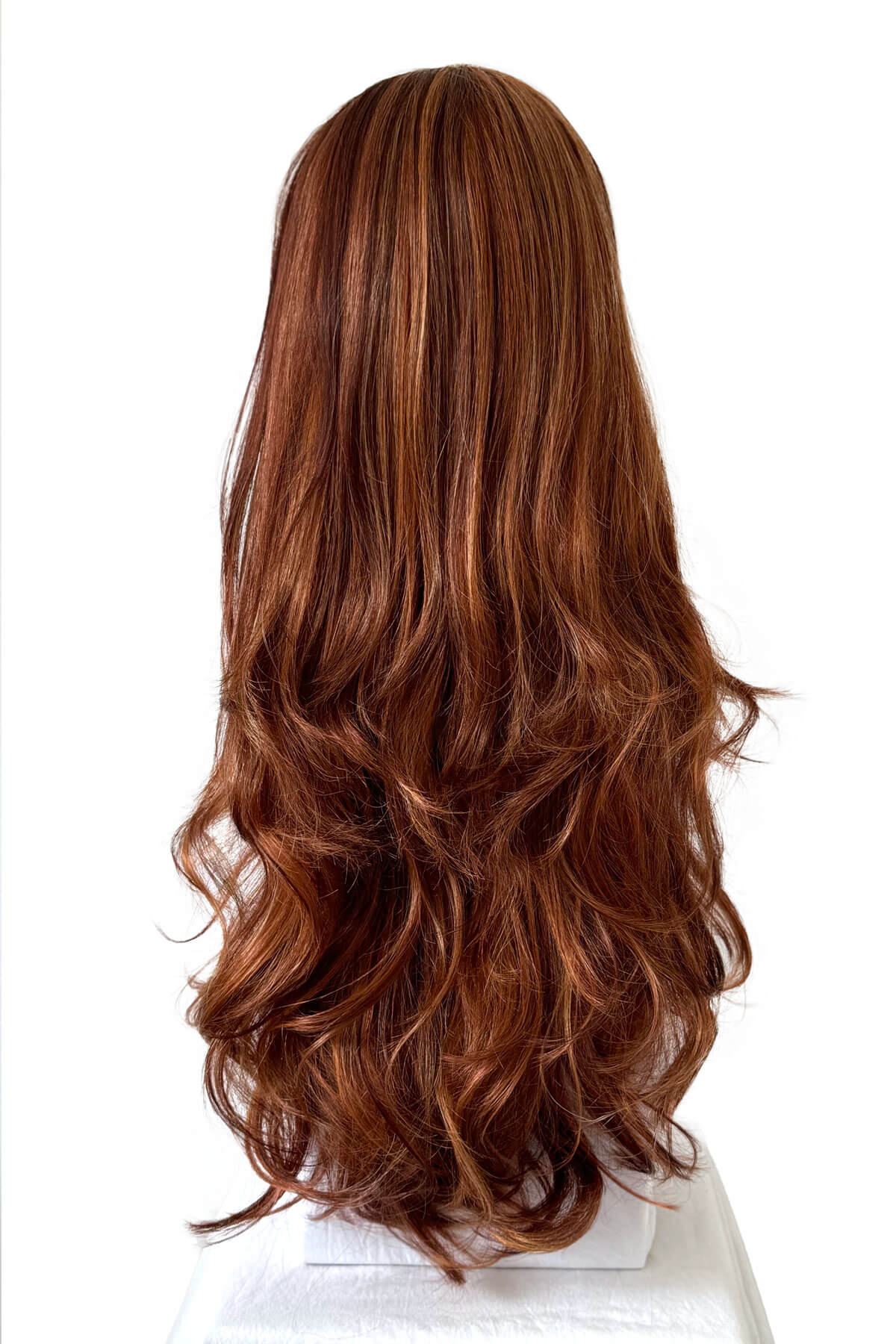 Red half wig (3/4 hairpiece) with long waves: Sasha - Image 3