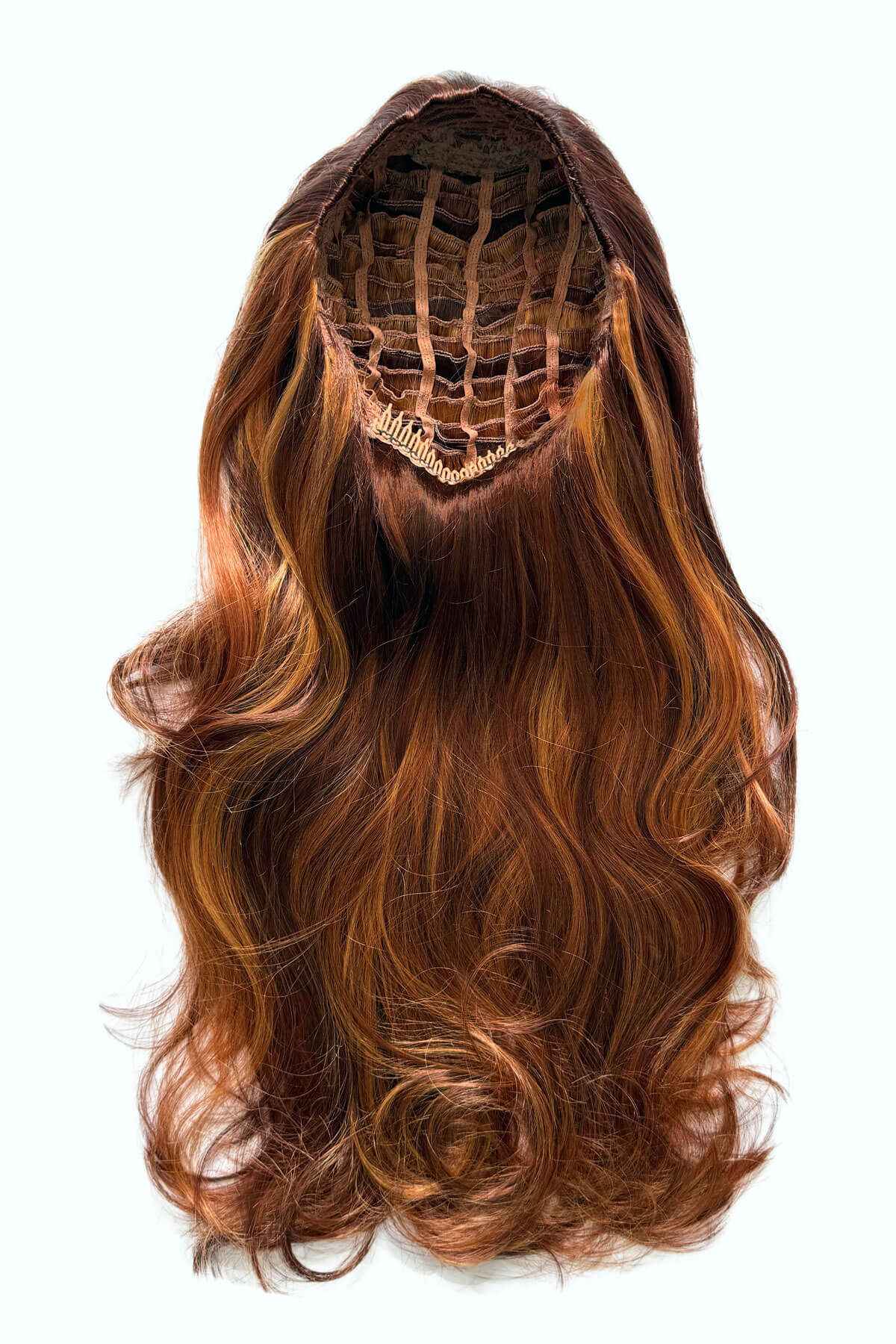 Red half wig (3/4 hairpiece) with long waves: Sasha - Image 4