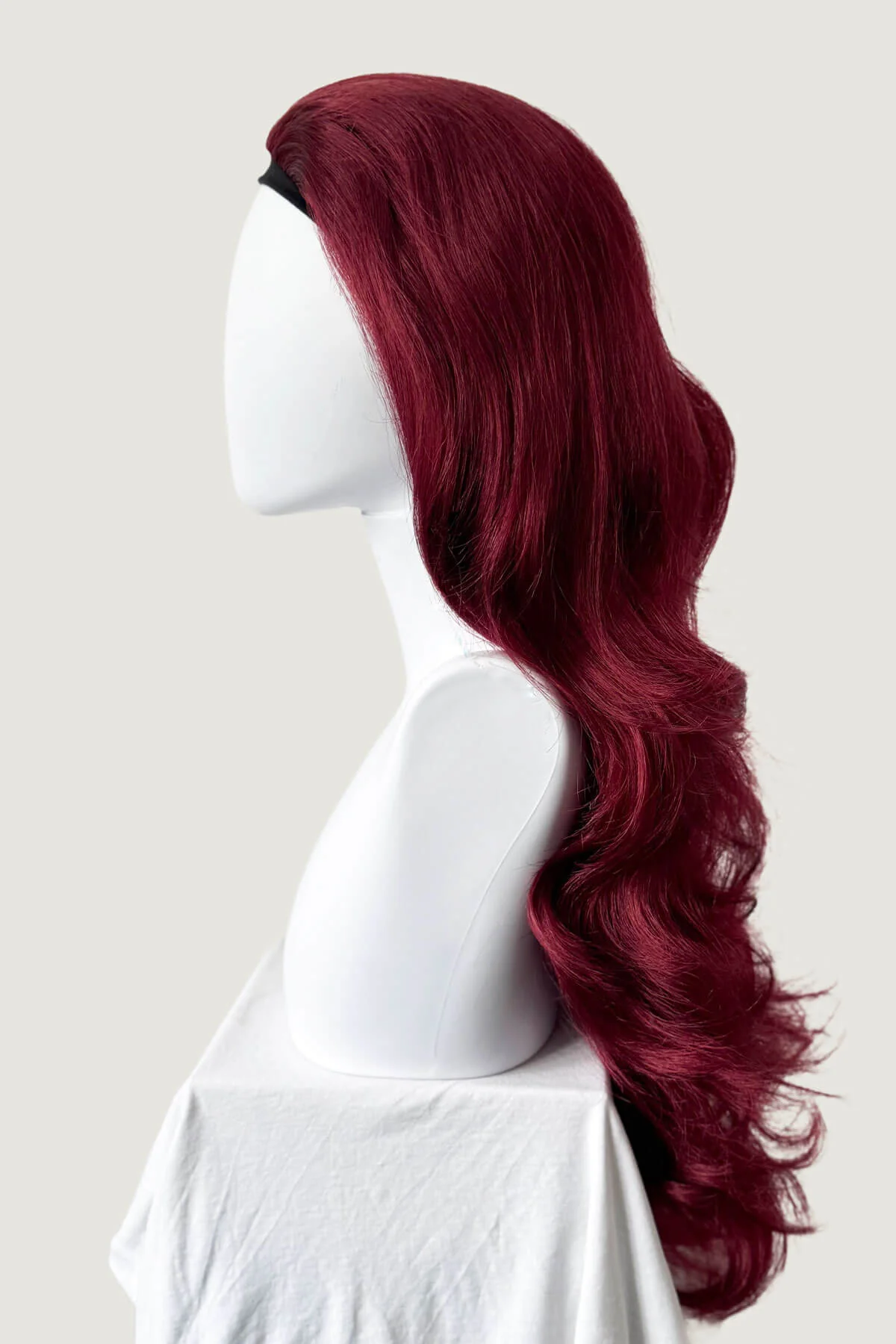 Red half wig (3/4 hairpiece) with long waves: Sasha - Image 6
