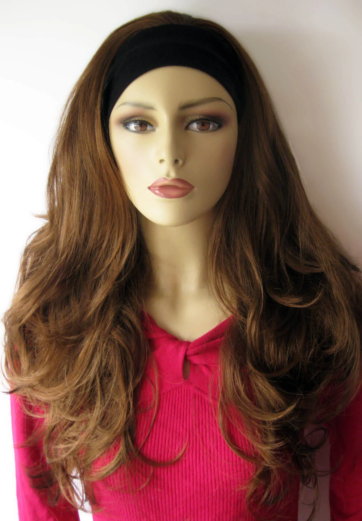 Auburn half wig hairpiece, long and wavy: Lyndsey - Image 3