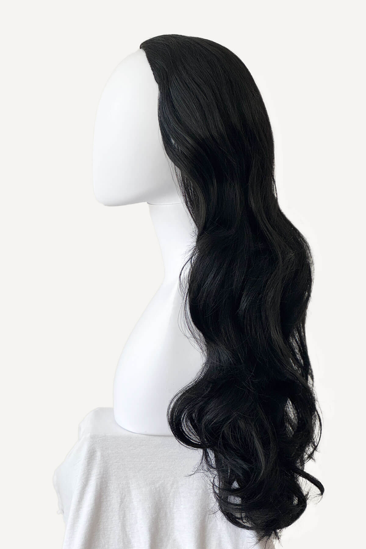 Black curly half wig hairpiece with big loose curls: Suzie - Image 3