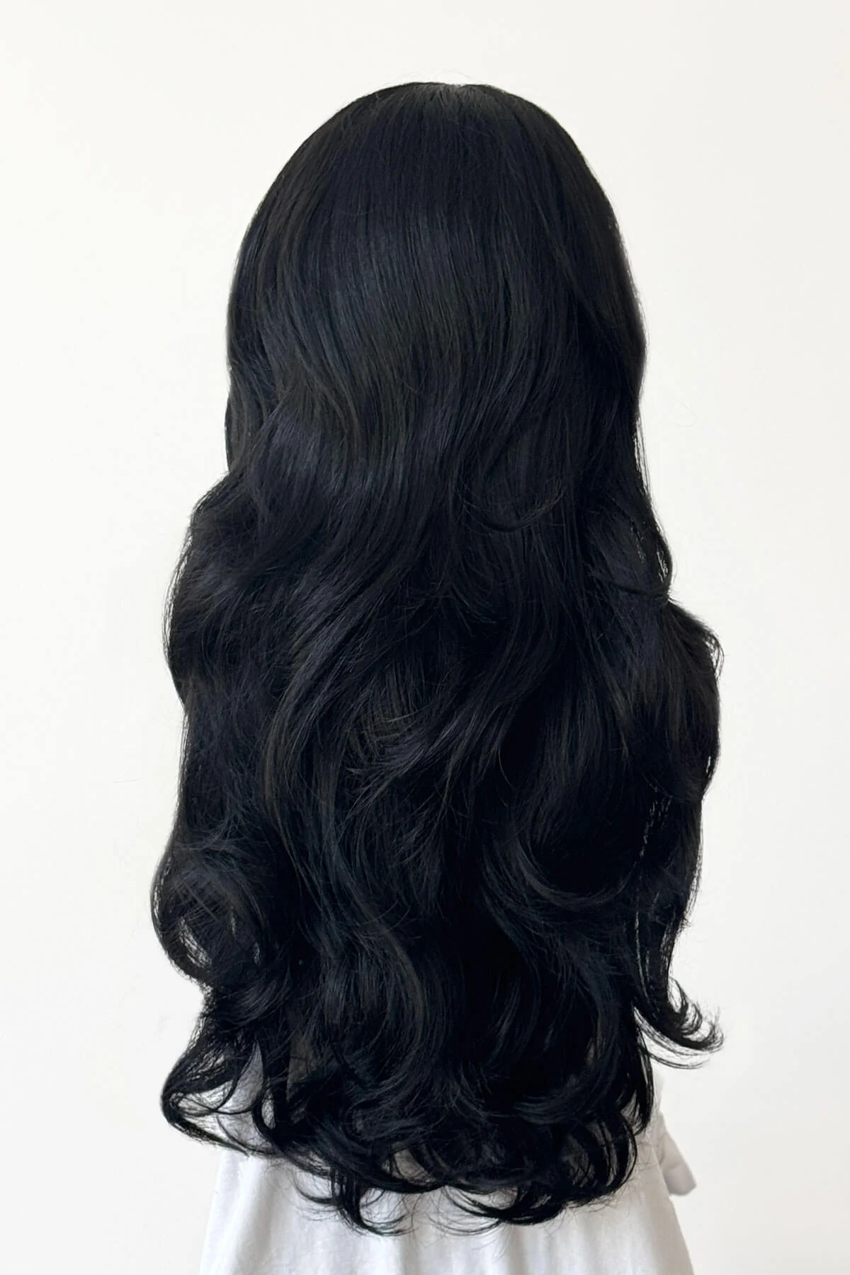 Black curly half wig hairpiece with big loose curls: Suzie - Image 4