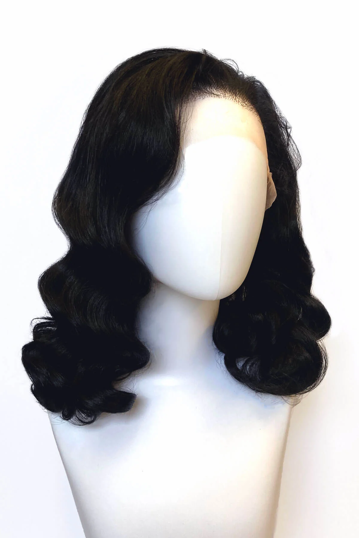 Black pinup wig, lace front with long finger waves: Tyra - Image 6
