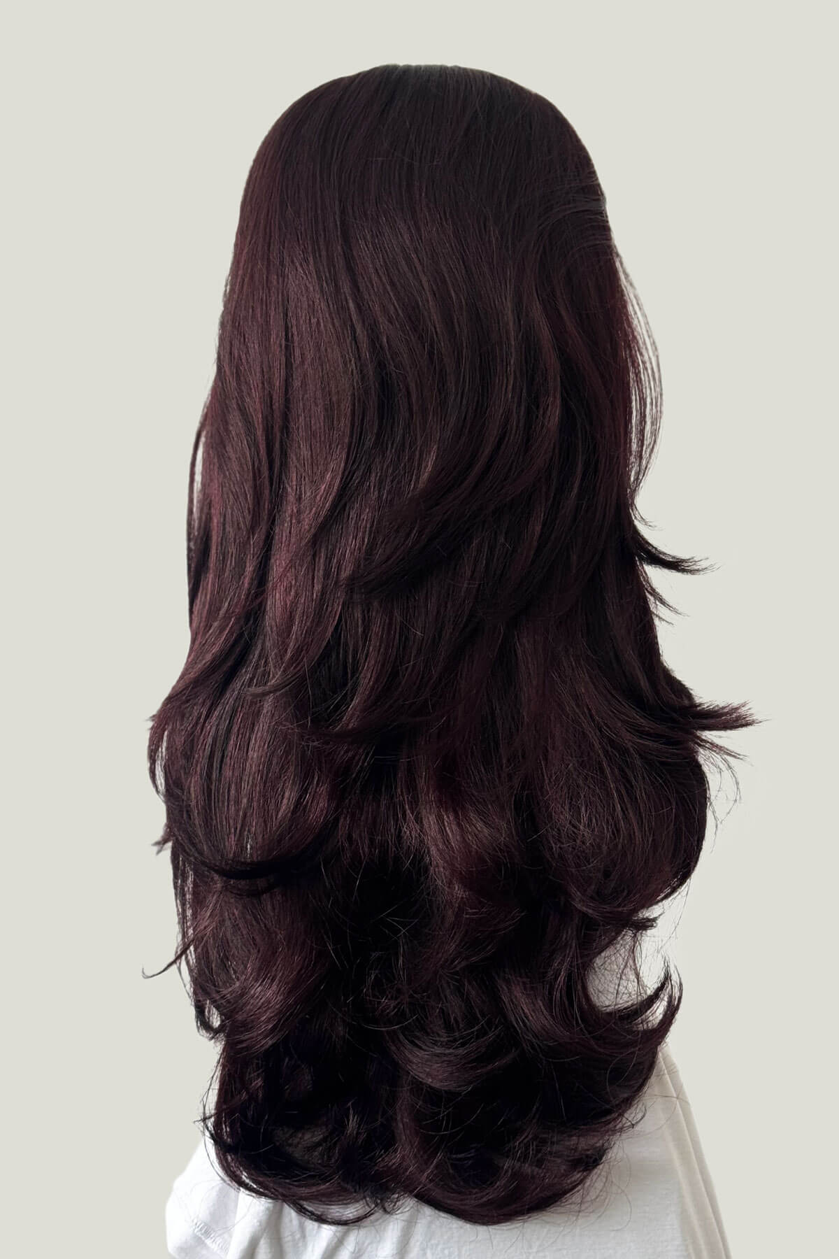 Black and purple half wig hairpiece, wavy, loose curls: Indira - Image 3