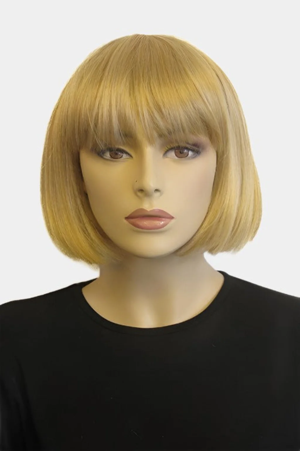 Blunt blonde bob wig with fringe: Gracie - Image 14