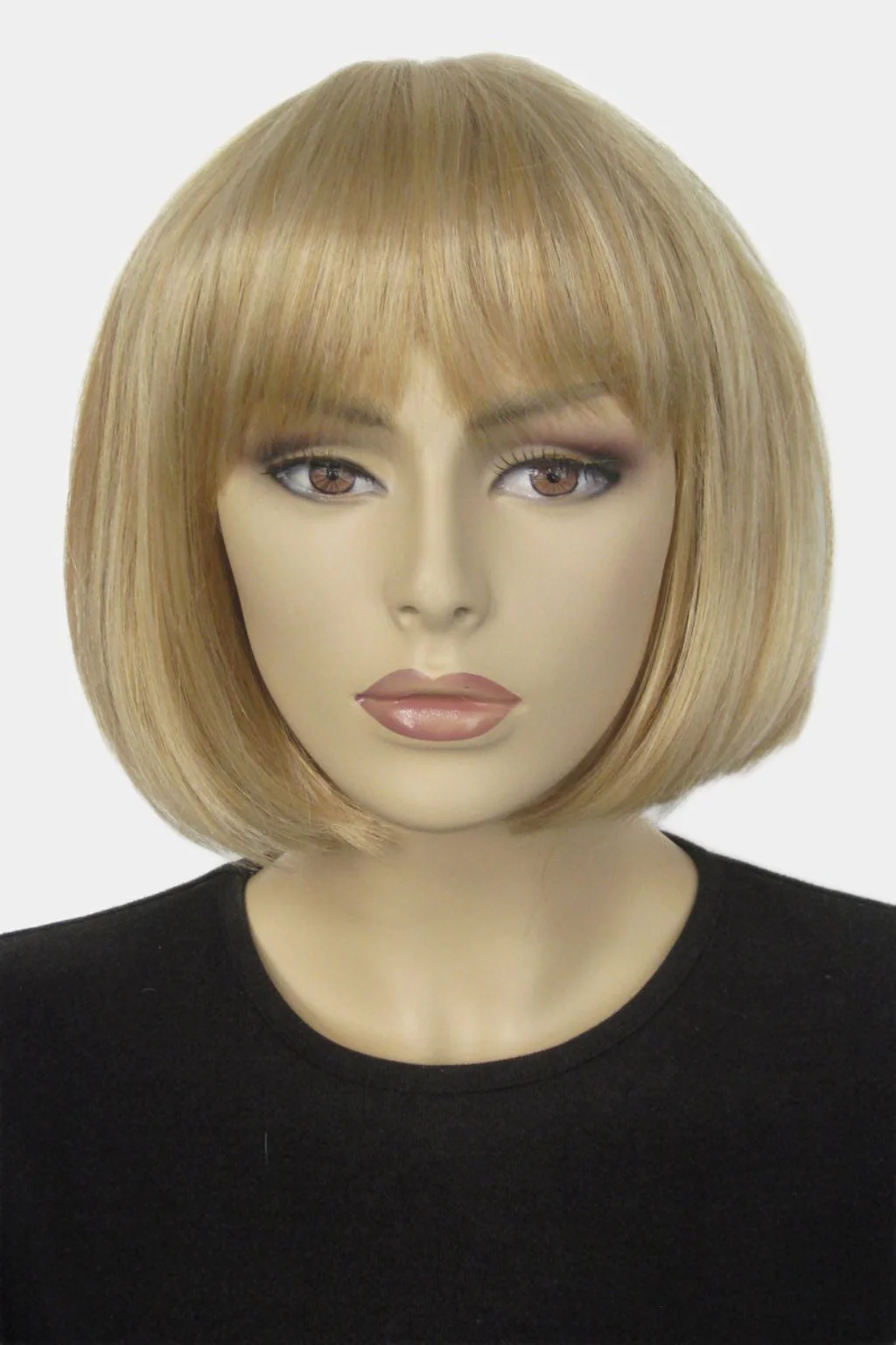 Blunt blonde bob wig with fringe: Gracie - Image 20