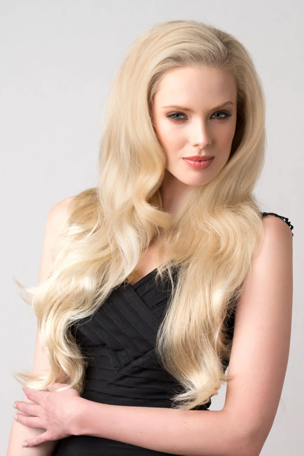 Blonde half wig hairpiece (3/4 wig), loose curls: Suki - Image 7