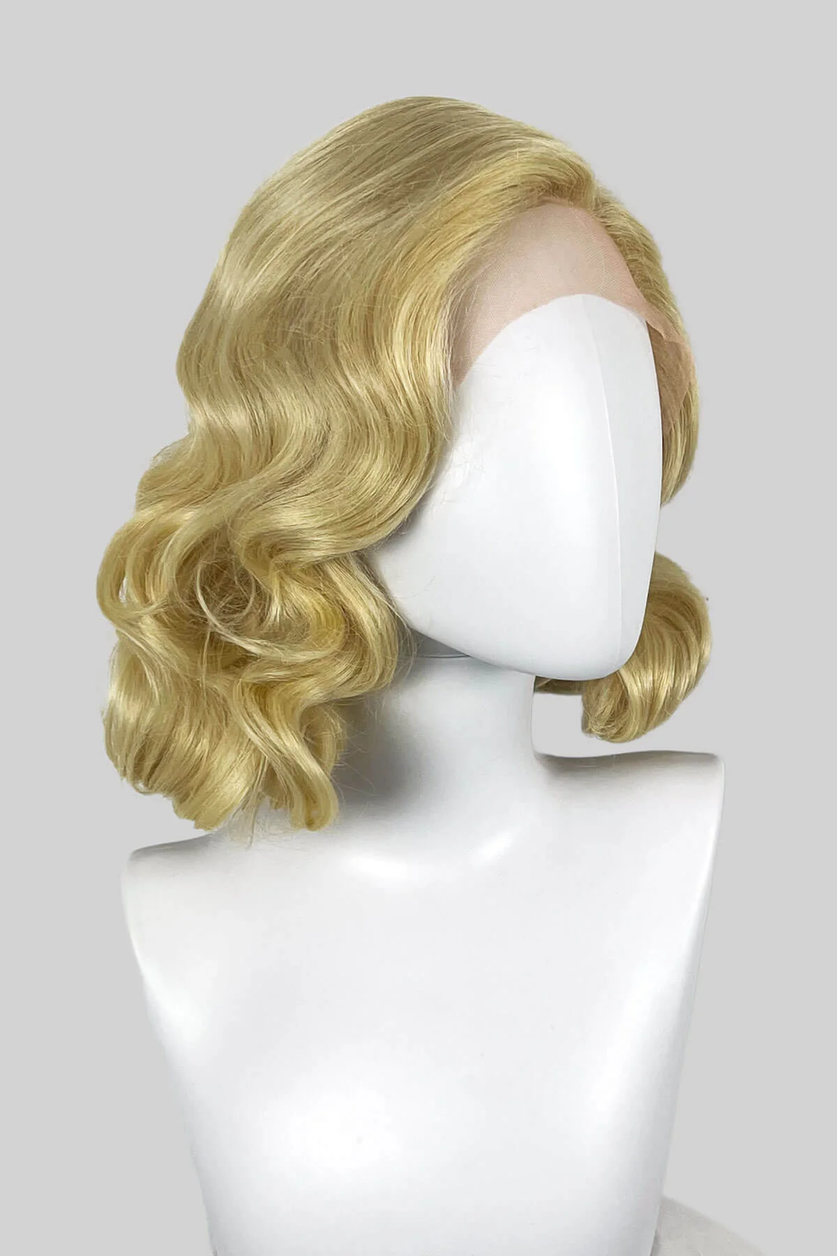 Blonde lacefront wig, pinup/vintage style, mid length with finger waves: Della - Image 5