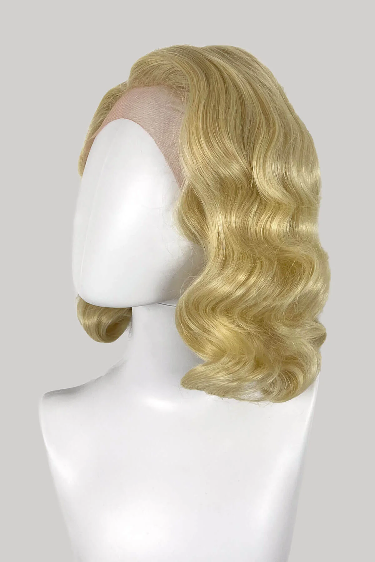 Blonde full lace front wig, pinup/vintage style, mid length with finger waves: Lucinda - Image 2
