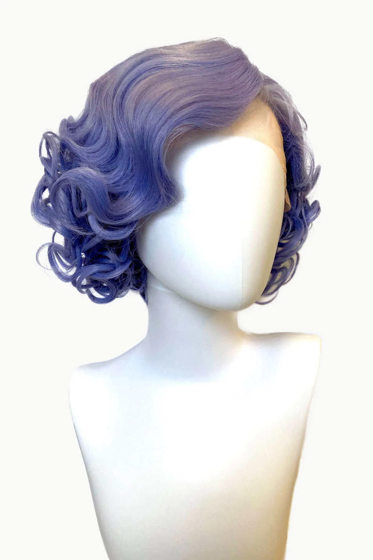 Blue pinup wig, lace front, vintage style: Leanora