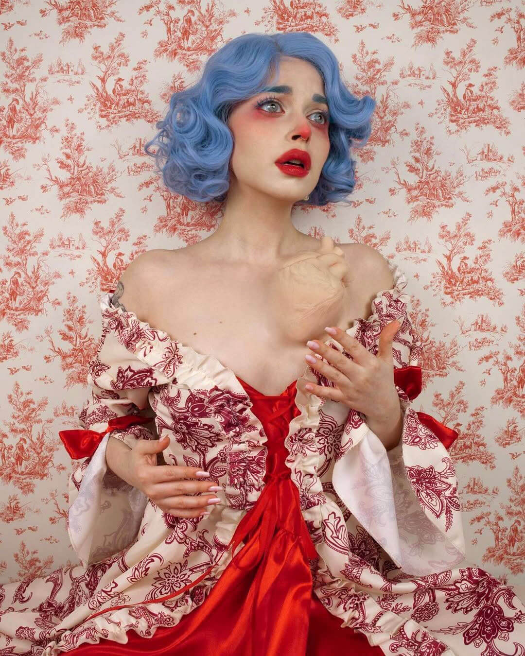 Blue pinup wig, lace front, vintage style: Leanora - Image 2
