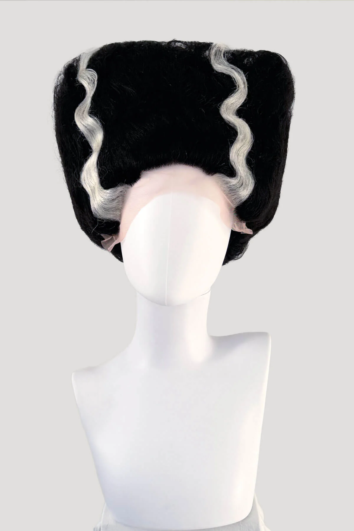 Bride of Frankenstein lacefront wig, black with platinum streaks: Eva