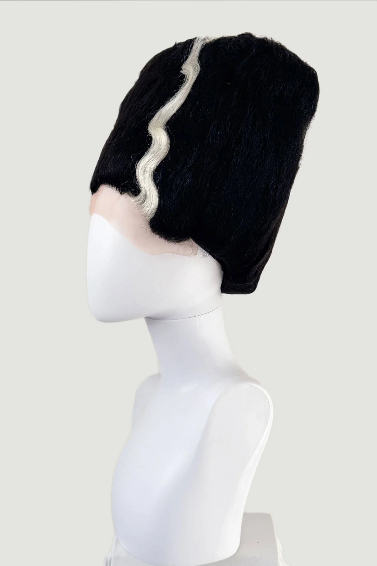Bride of Frankenstein lacefront wig, black with platinum streaks: Eva - Image 3