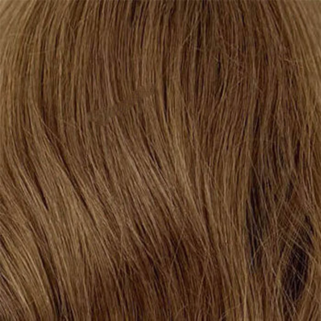 A short brown vintage 'faux bob' style wig with waves: Rita - Image 12