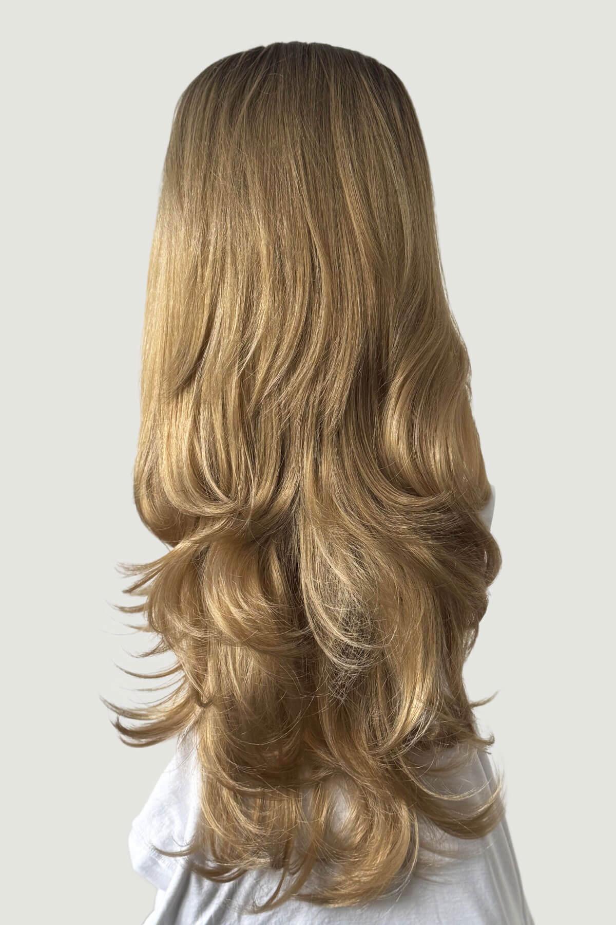 Adeline - Bouncy Blowout Style Long Layered Balayage Half Wig - Image 4