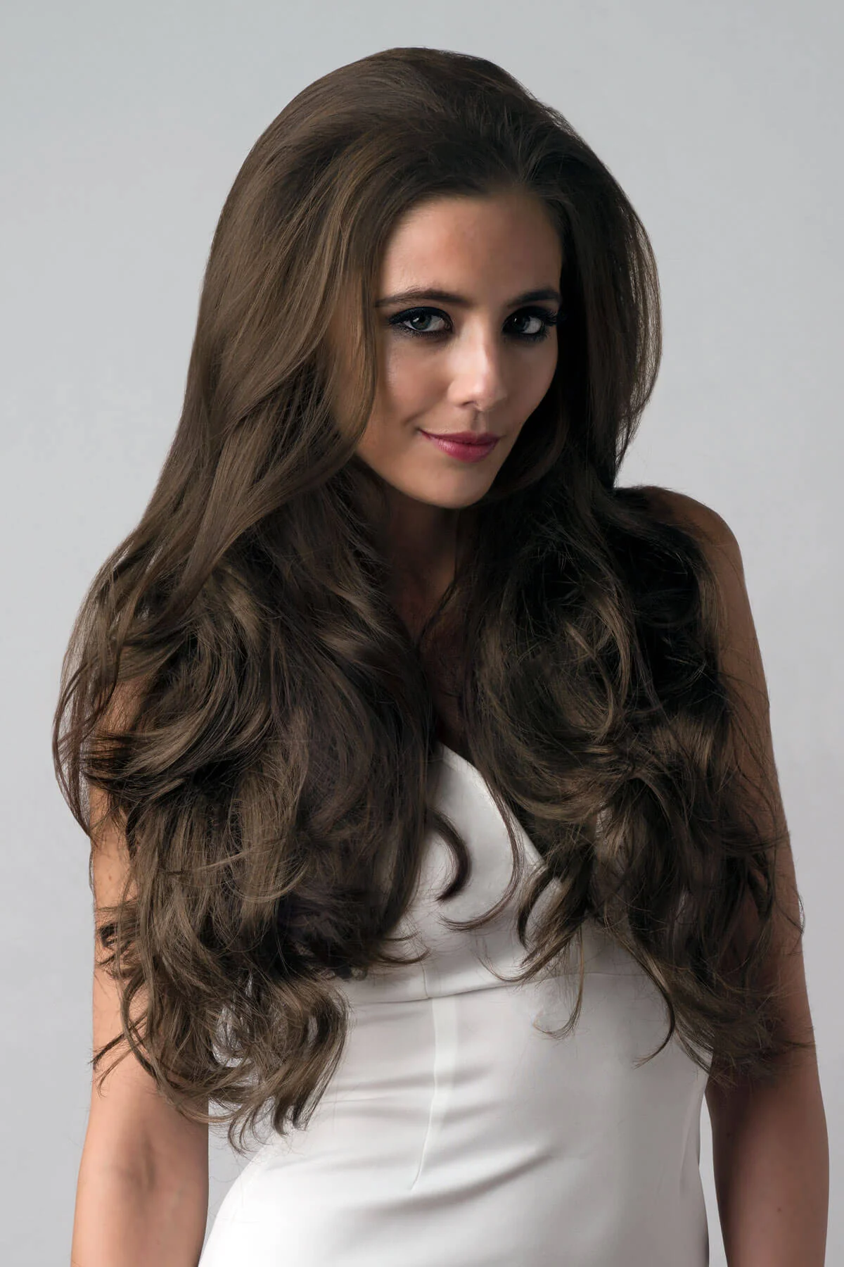 Taya - Super Full Volume Bouncy Brown Half Wig - Image 19