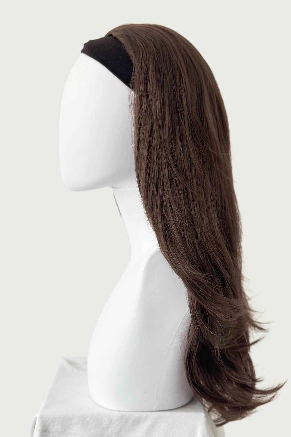 Briar - Soft, Bouncy Layered Long Brown Half Wig - Image 4
