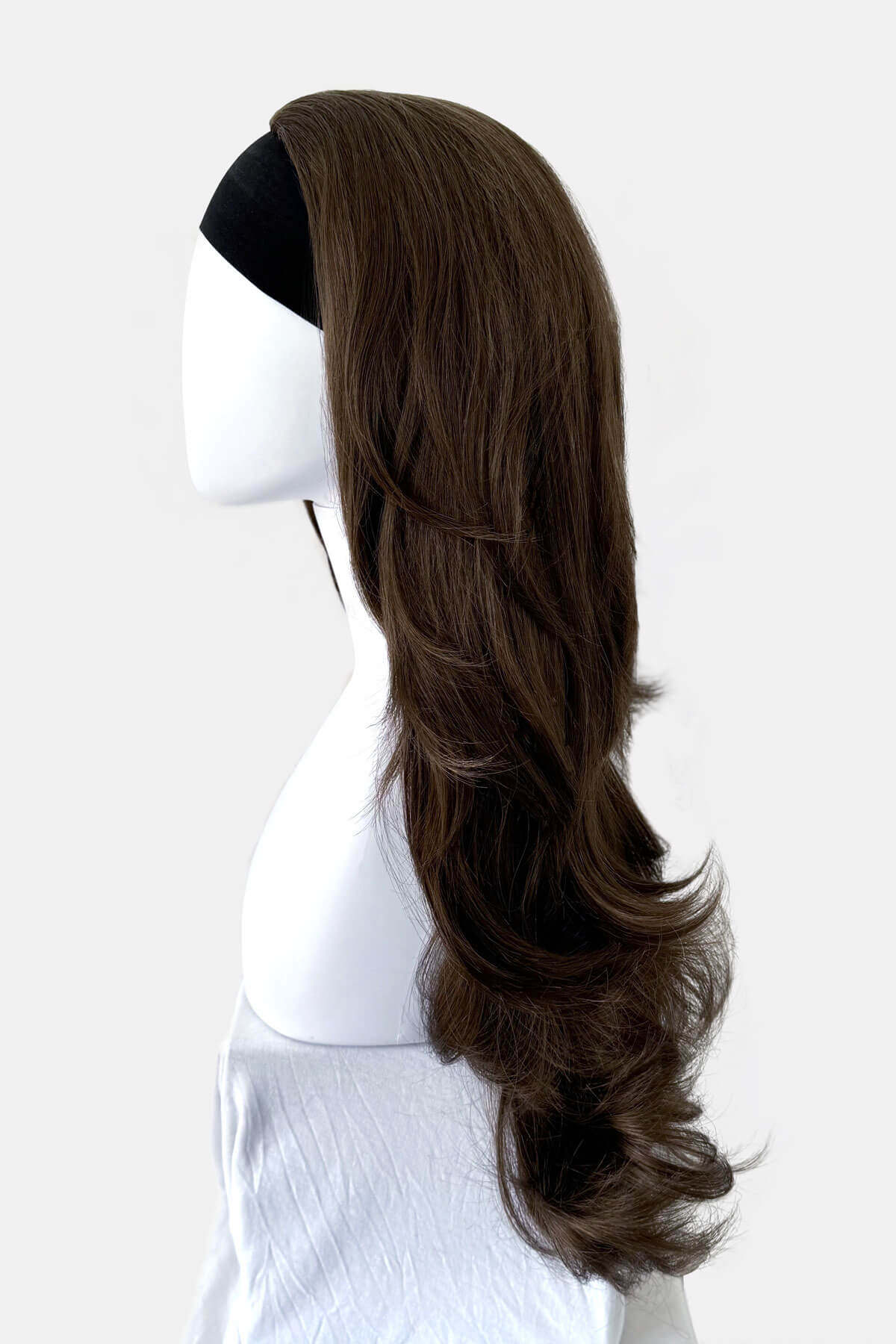 Simone - Bouncy Blowout Style Long Layered Brown Half Wig - Image 23