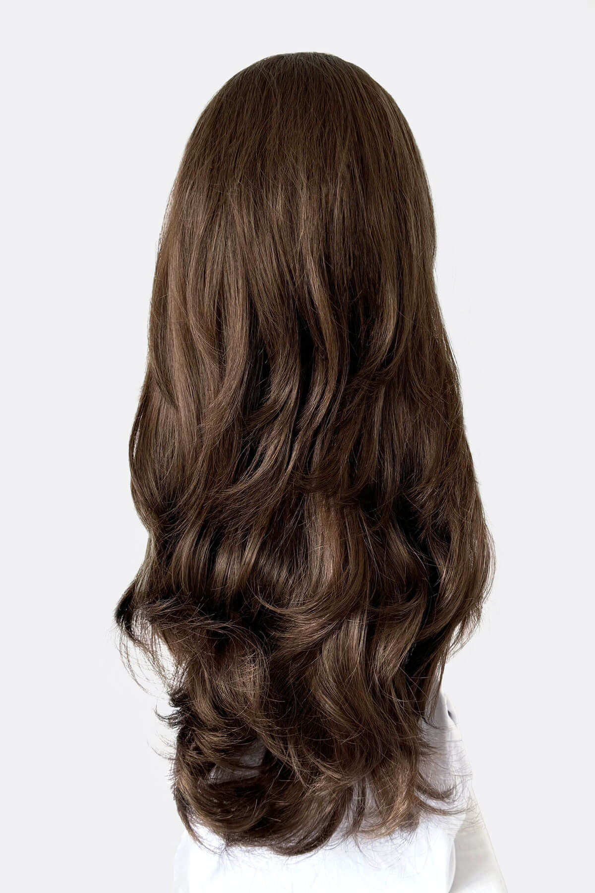 Simone - Bouncy Blowout Style Long Layered Brown Half Wig - Image 24
