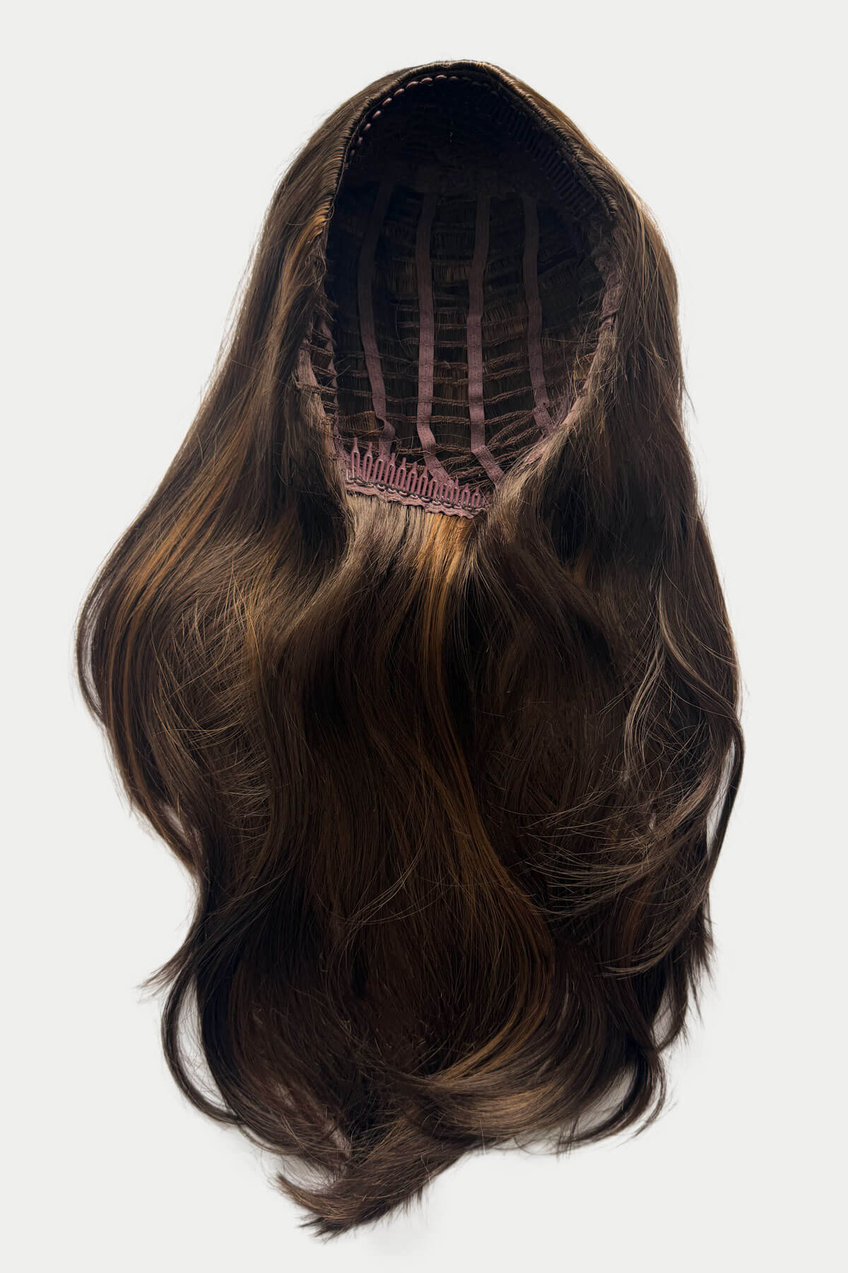 Summer - Soft, Bouncy Layered Long Brown Half Wig - Image 15