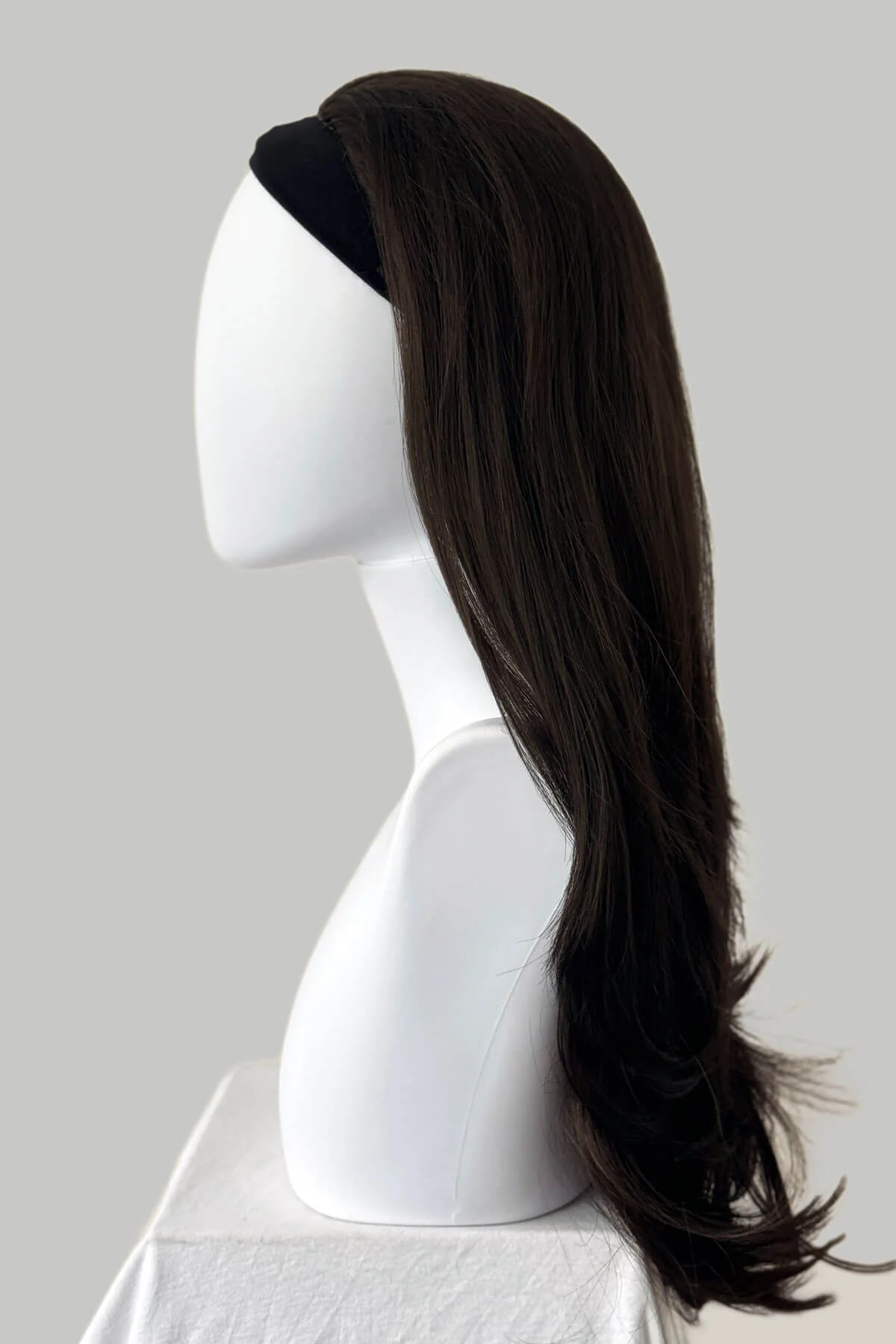 Summer - Soft, Bouncy Layered Long Brown Half Wig - Image 3