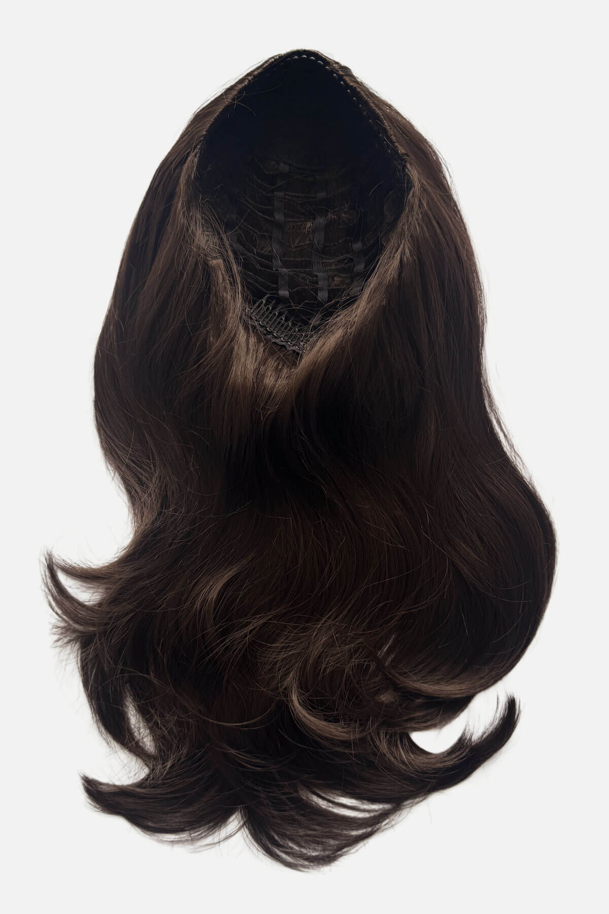Summer - Soft, Bouncy Layered Long Brown Half Wig - Image 5