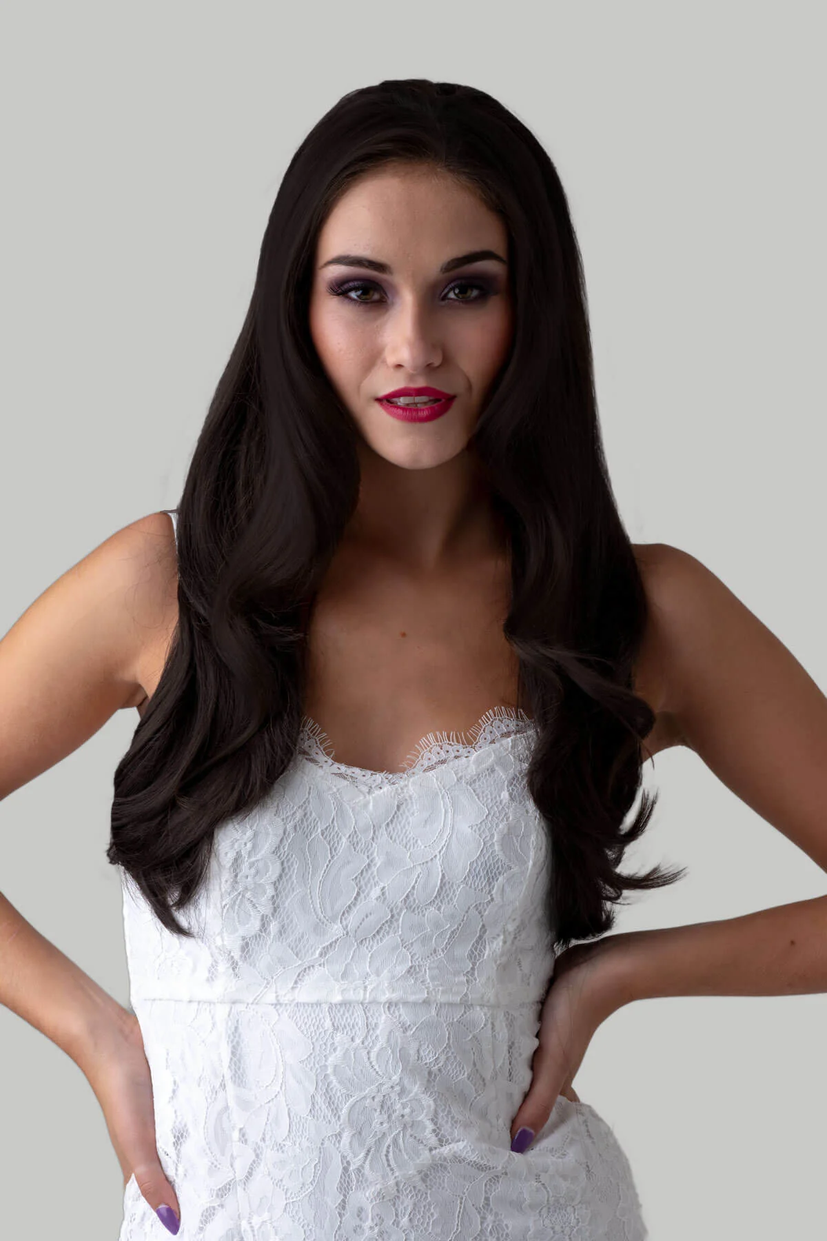 Summer - Soft, Bouncy Layered Long Brown Half Wig - Image 7