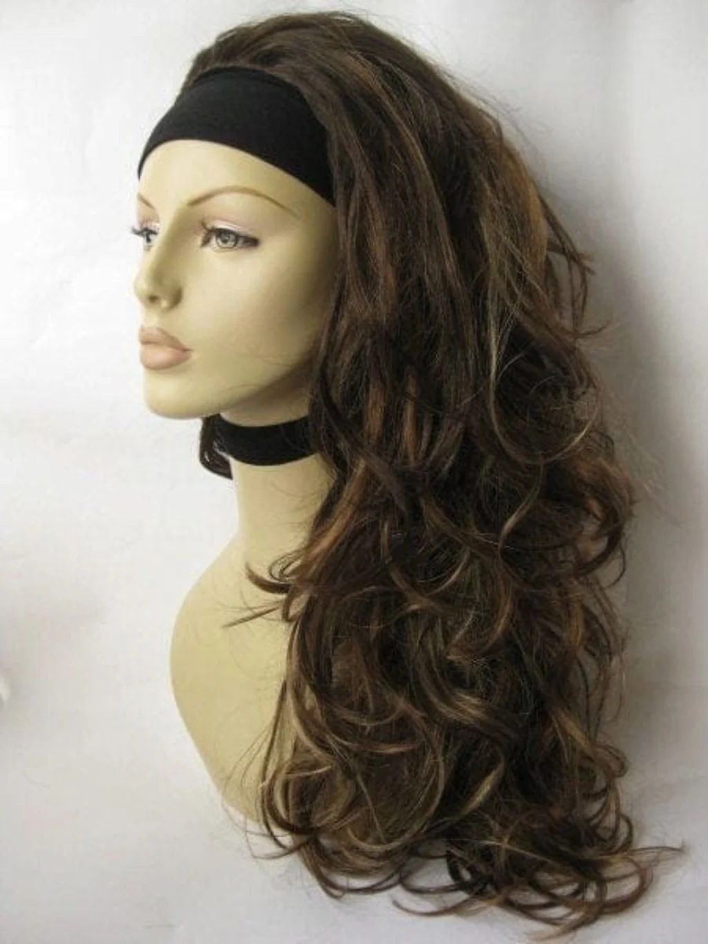 Nickie - Super Full Volume Long Loose Curls Brown and Blonde Half Wig - Image 3