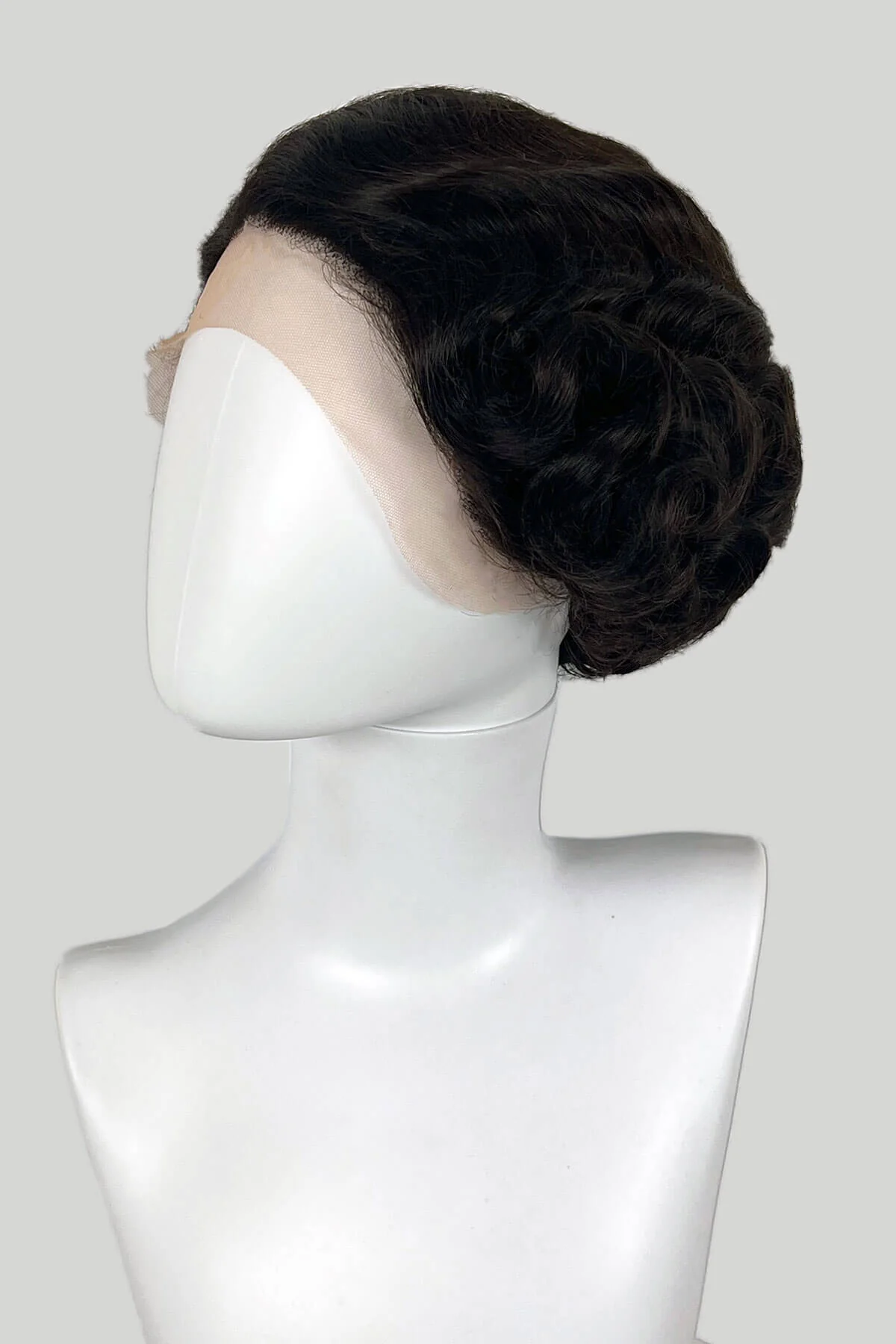 Brown lacefront wig, pinup/vintage style, short with finger waves: Dixie - Image 2