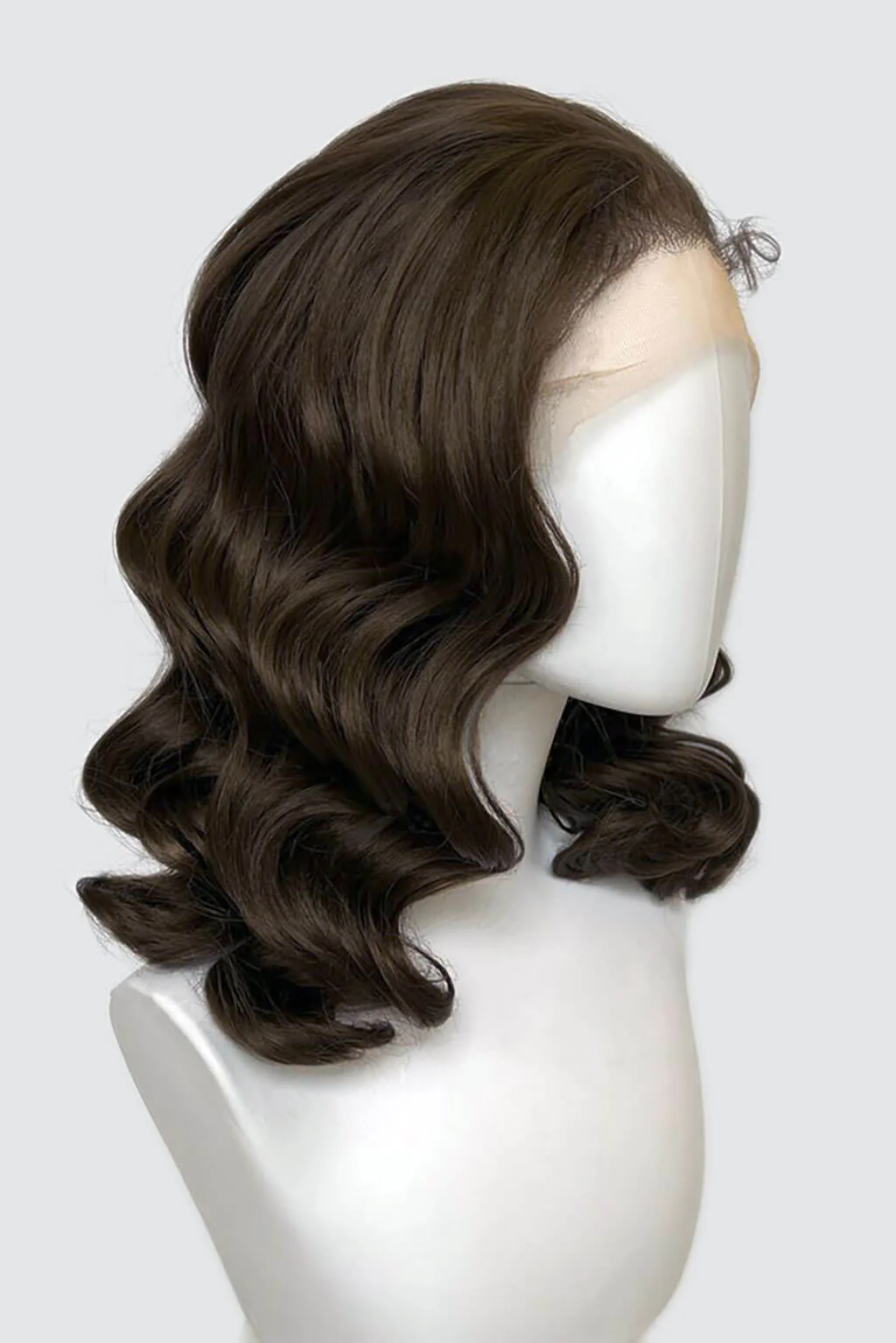 Brown pinup wig, lace front with finger waves: Nikita - Image 4