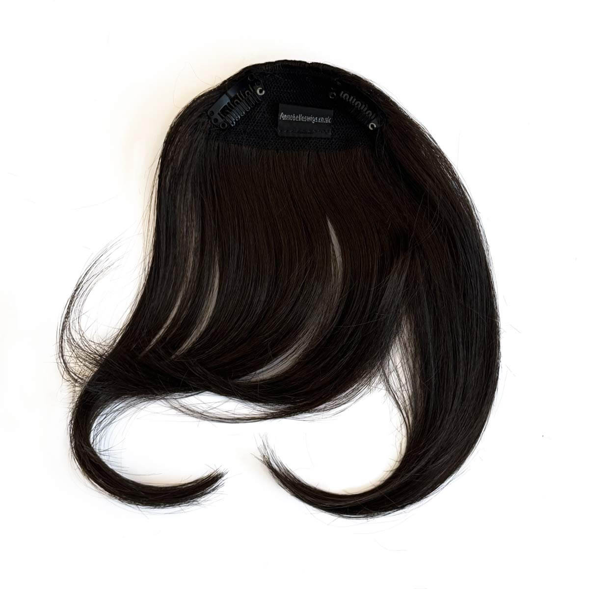 Clip in fringe hairpiece/clip-in curtain bangs, with long, face framing wisps: Sabrina - Image 11
