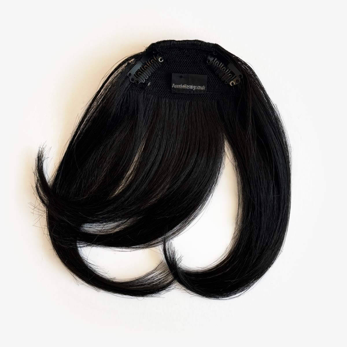 Clip in fringe hairpiece/clip-in curtain bangs, with long, face framing wisps: Sabrina - Image 6