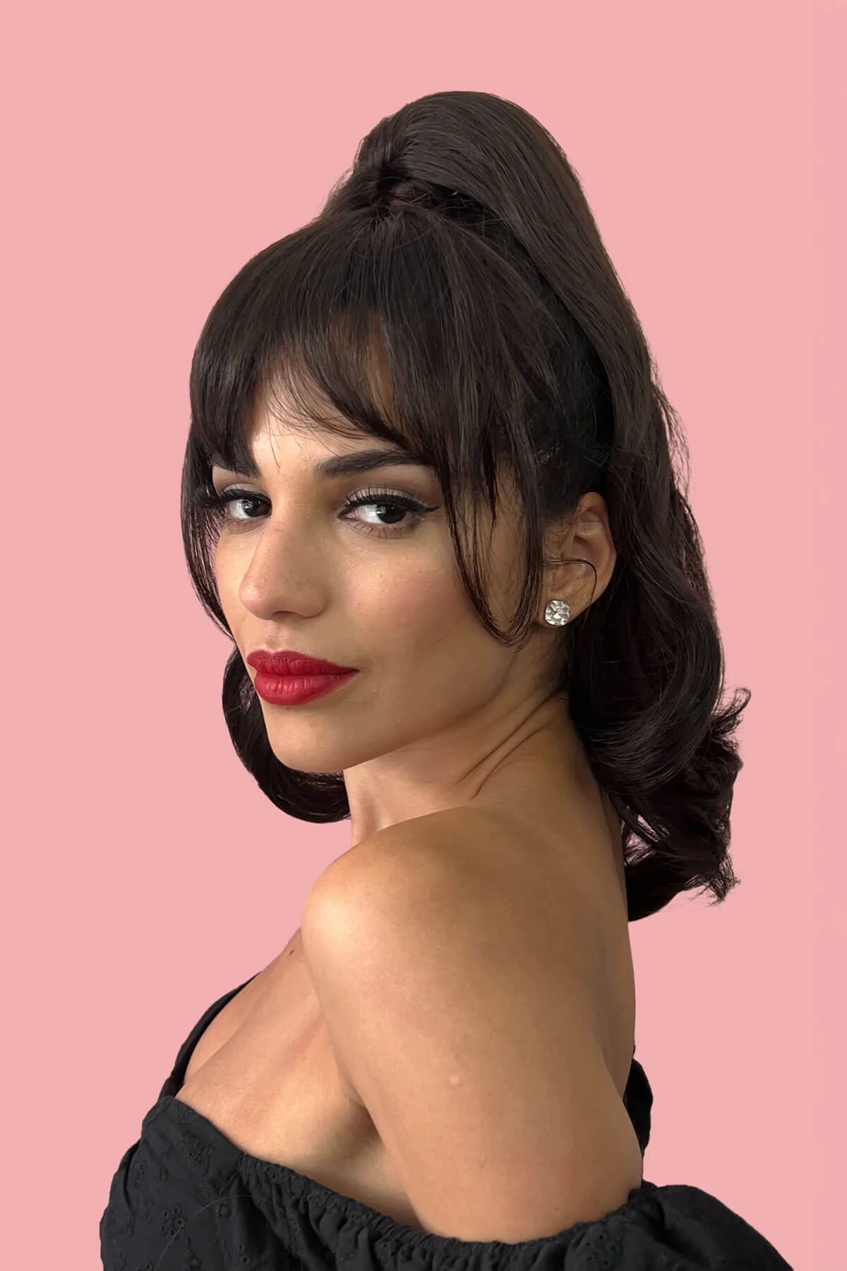 Clip in fringe hairpiece/clip-in bangs, gently feathered with face framing whisps: Delia