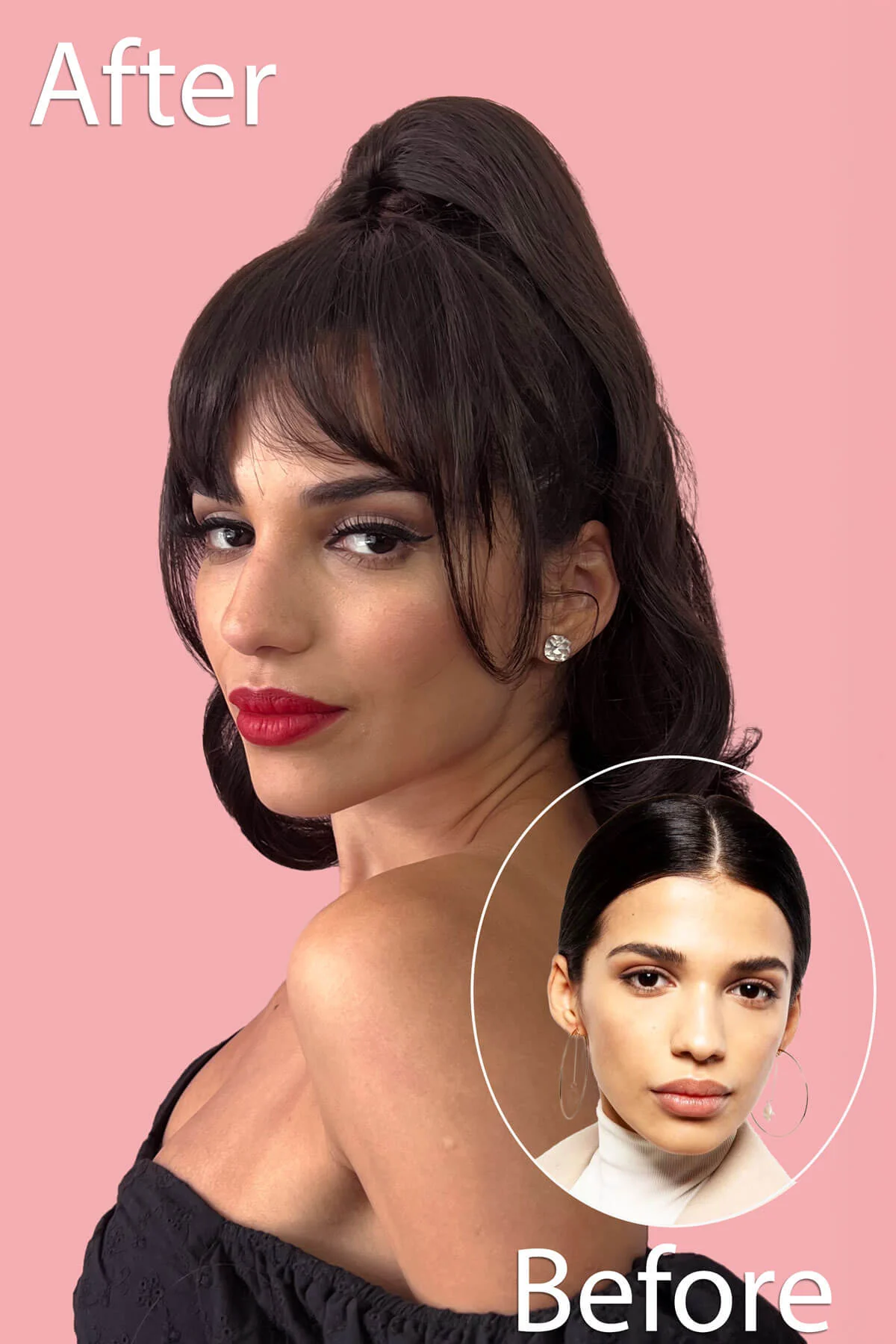 Clip in fringe hairpiece/clip-in bangs, gently feathered with face framing whisps: Delia - Image 19