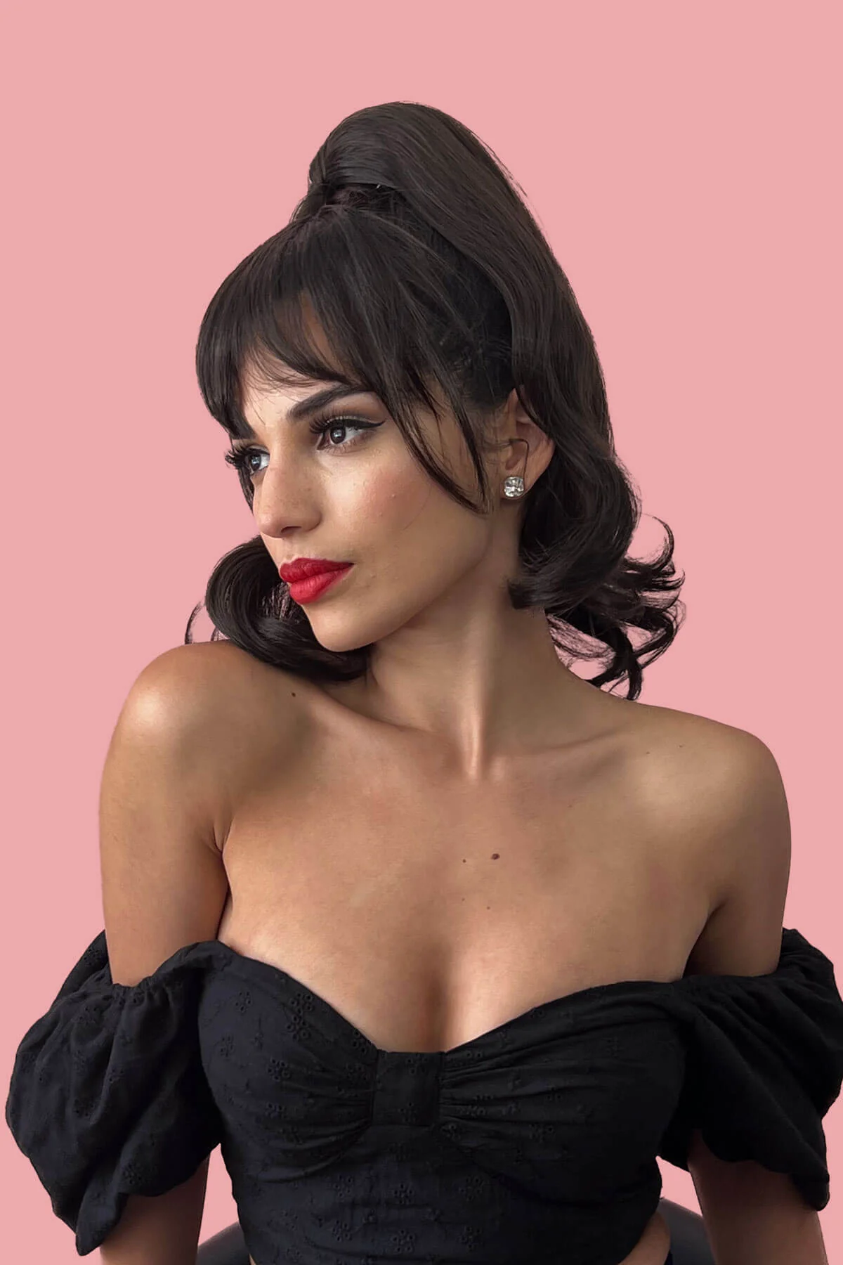 Clip in fringe hairpiece/clip-in bangs, gently feathered with face framing whisps: Delia - Image 32