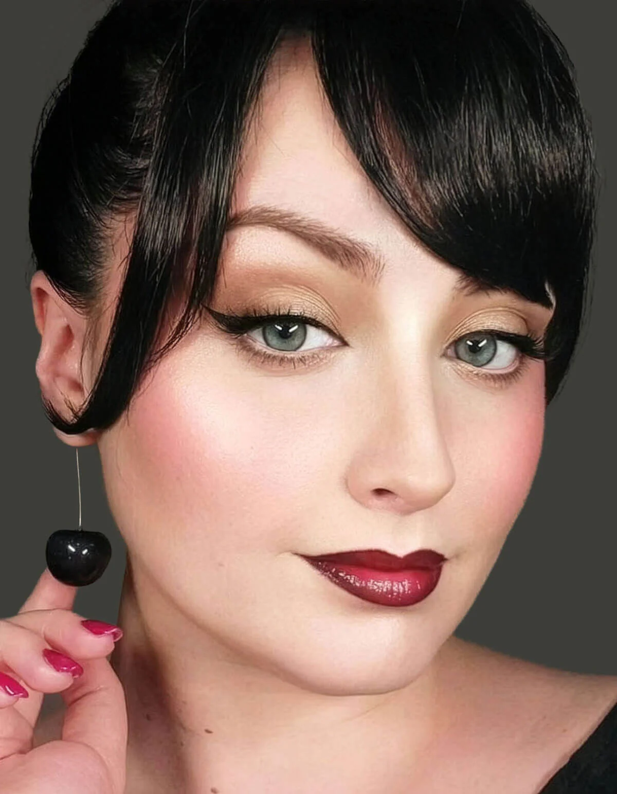 Clip in fringe hairpiece/clip-in bangs, gently feathered with face framing whisps: Delia - Image 5