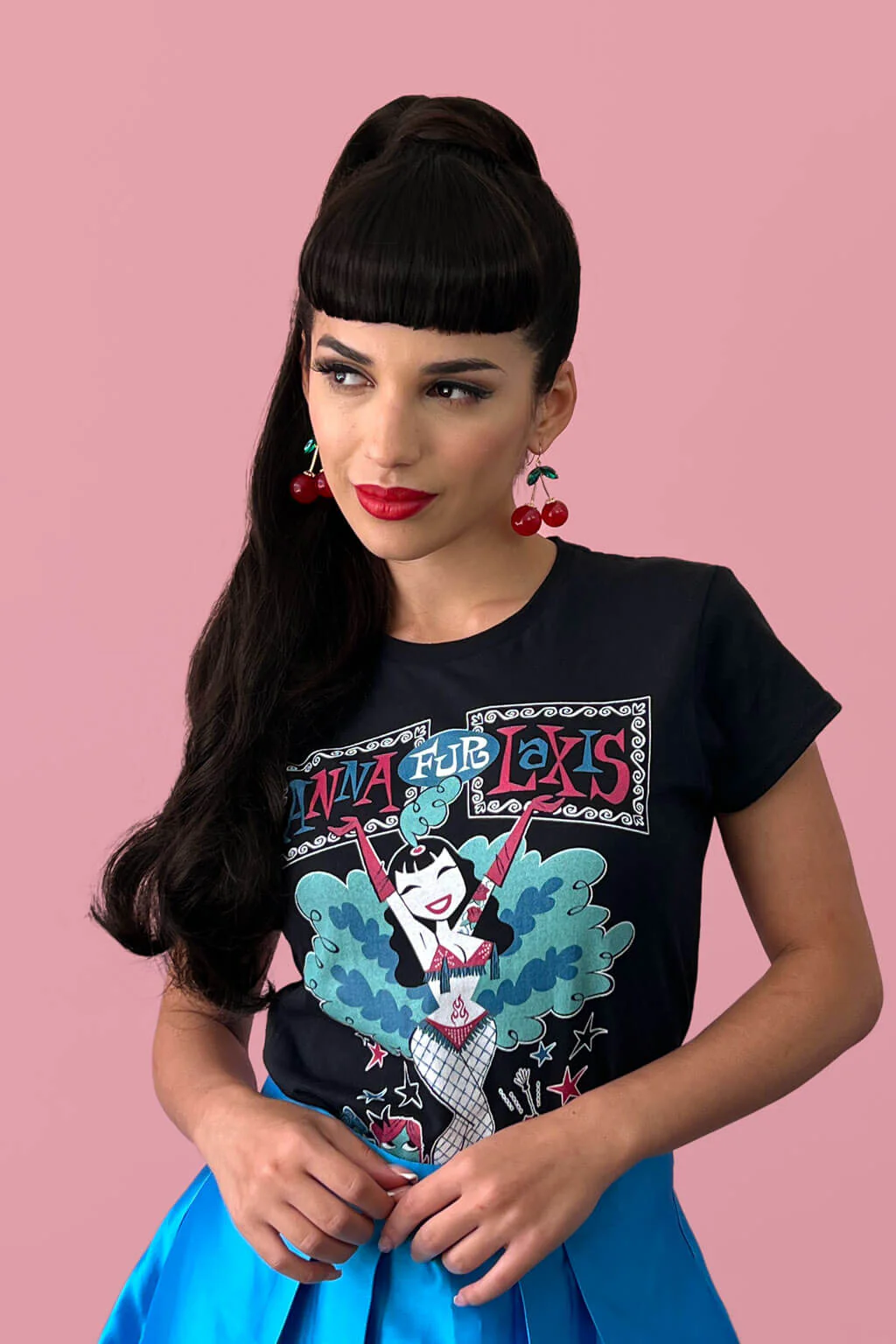 Clip-in fringe hairpiece/clip-in micro-bangs, thick, straight retro rockabilly style: Ida - Image 7