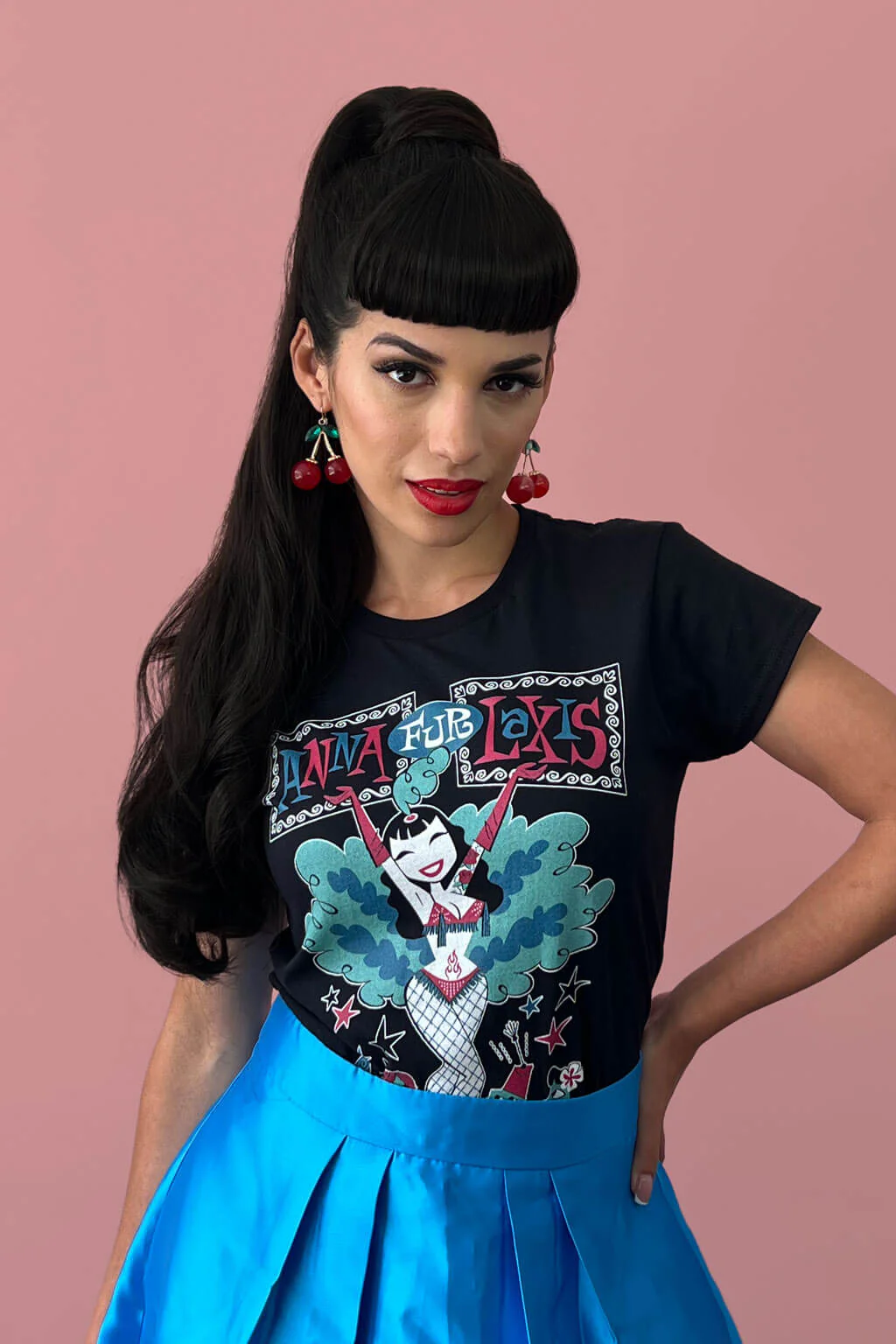 Clip-in fringe hairpiece/clip-in micro-bangs, thick, straight retro rockabilly style: Ida - Image 9